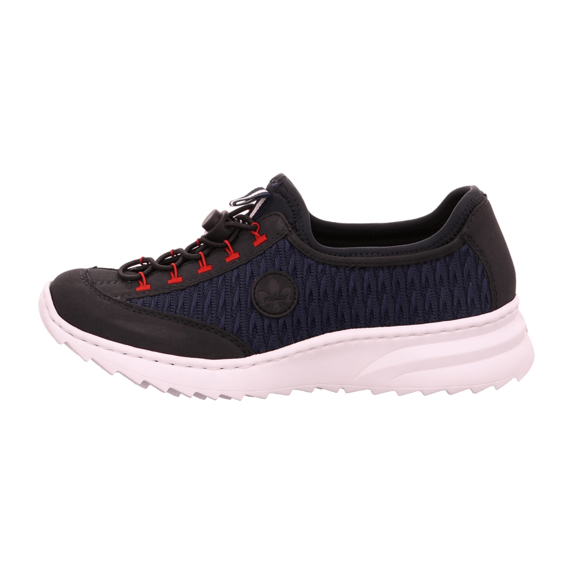 Rieker N607214 Blue Ladies Shoes with Buckle and Platform Sole