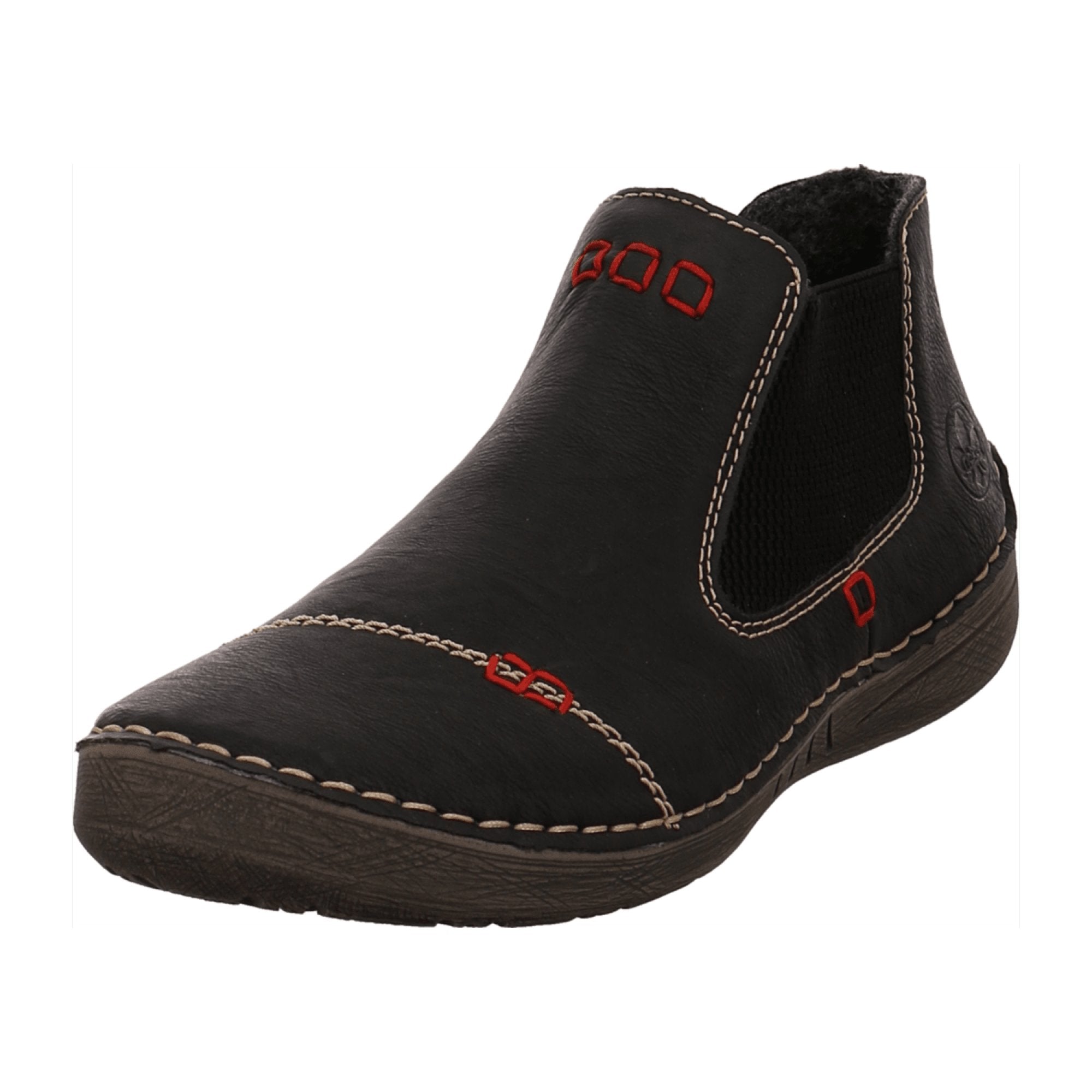 Rieker Women's Black Chelsea Boots with Zipper and Warm Lining