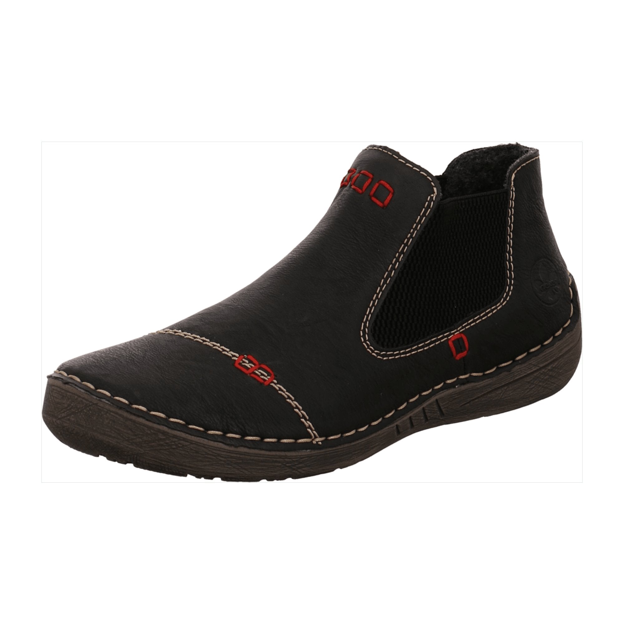 Rieker Women's Black Chelsea Boots with Zipper and Warm Lining