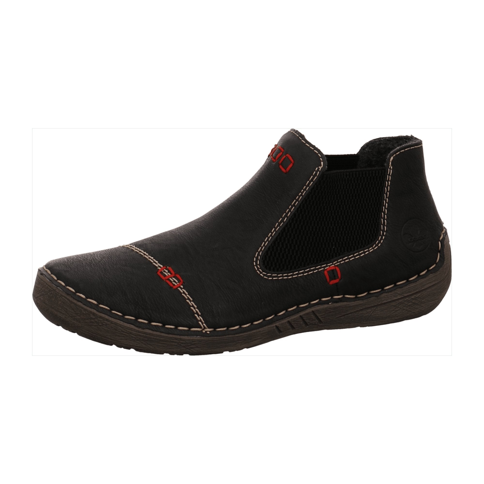 Rieker Women's Black Chelsea Boots with Zipper and Warm Lining