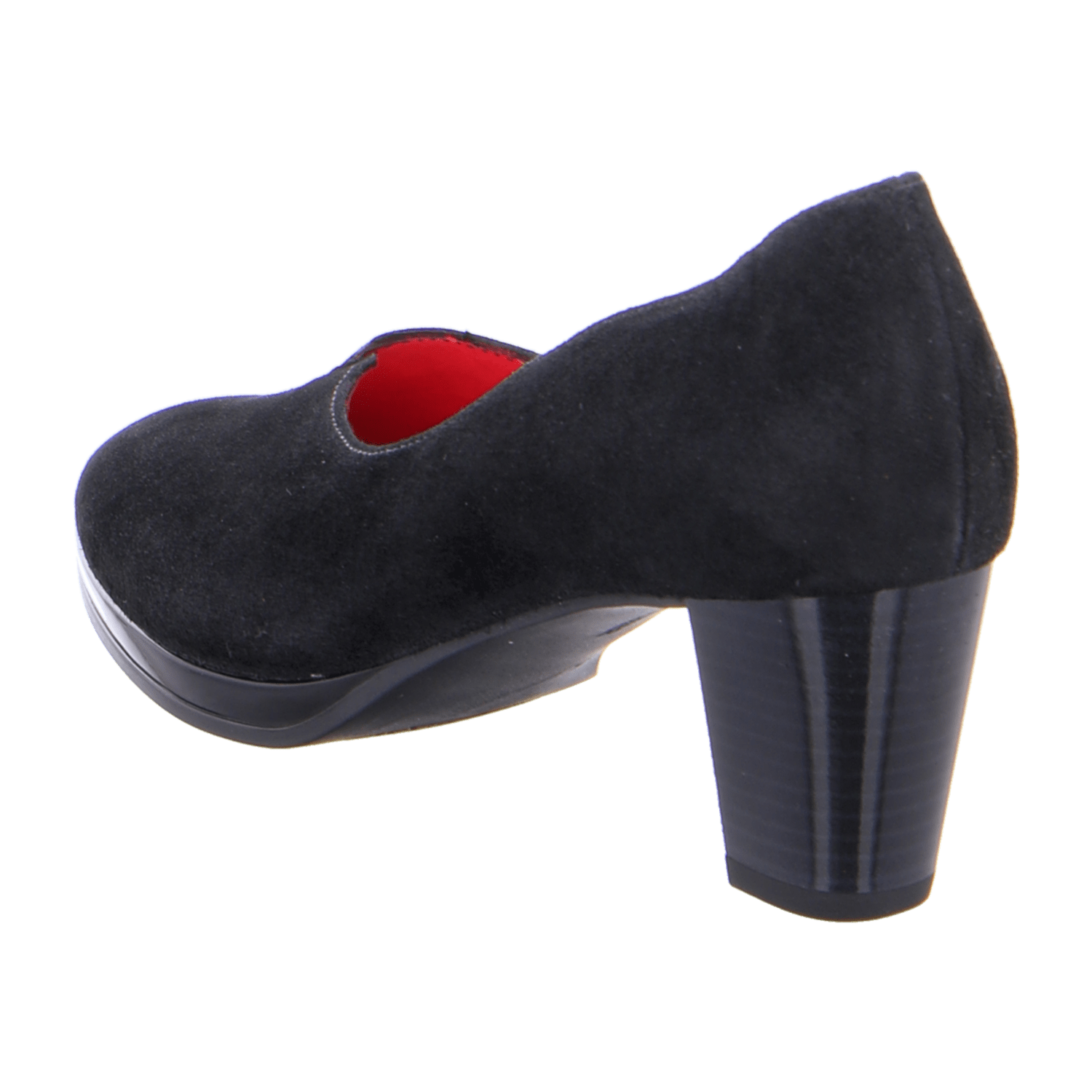 ARA Trotteur Women's Pumps in Nubuck Leather with Square Toe and Leather Lining, Black Slipper