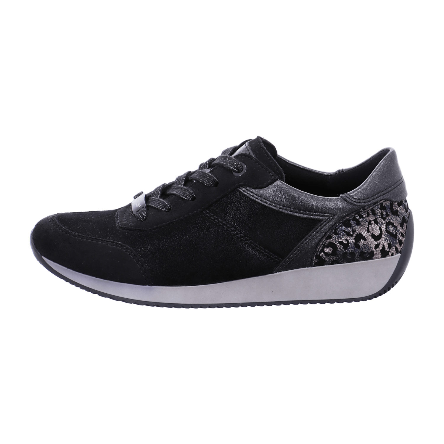 ARA LISBON Women's Sneakers Black Lace-Up Synthetic Stretch