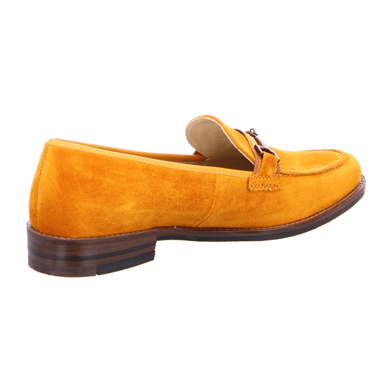 ARA KENT Women's Yellow Nubuck Loafers with Leather Lining and Synthetic Sole