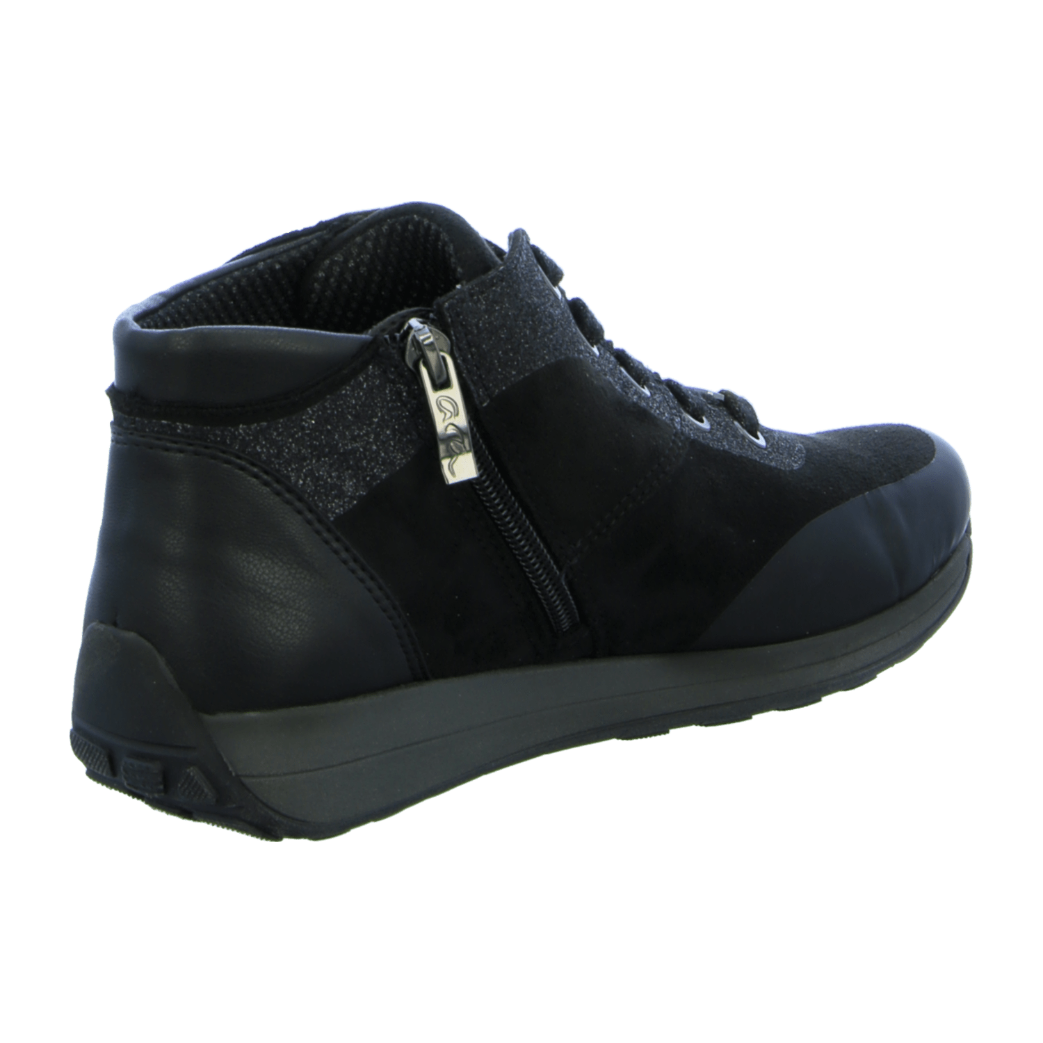 ARA Climotion Women's High-Top Laced Ankle Boots in Black Leather