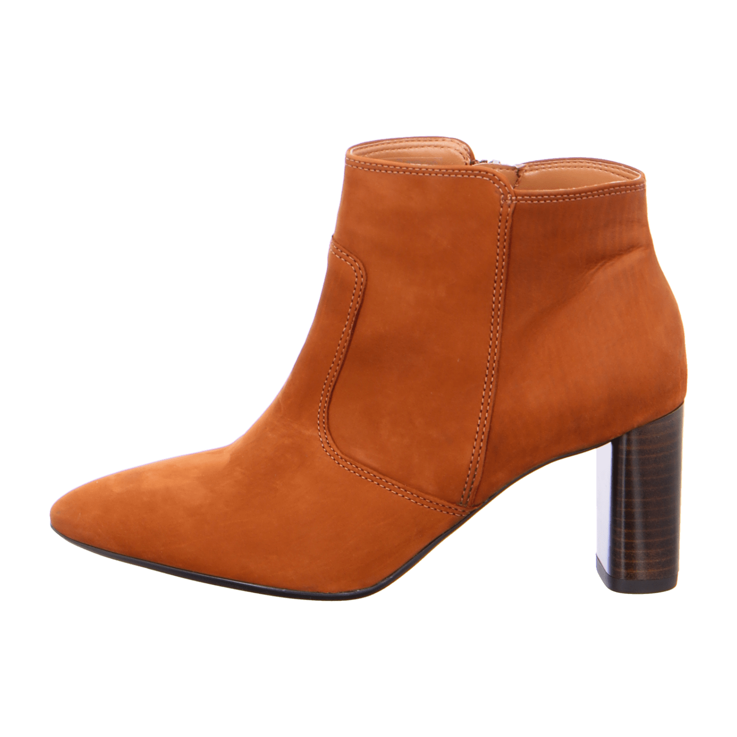ARA Women's Ankle Boot FRAUKE in Full-Grain Leather, Classic Pointed Toe with Zip Fastening, Orange