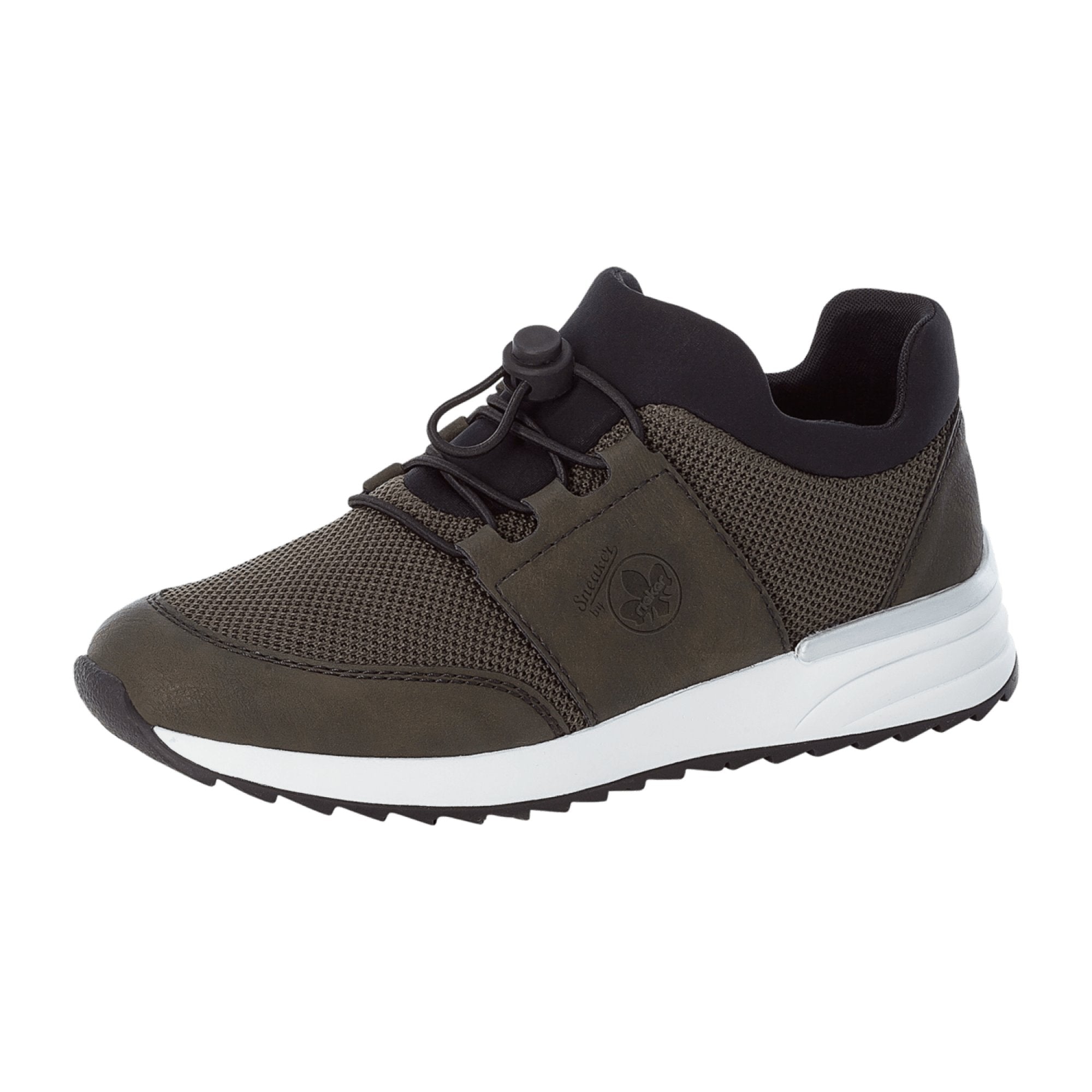 Rieker Women's Brown Athletic Slip-On Shoes with Wedge Heel and Round Toe