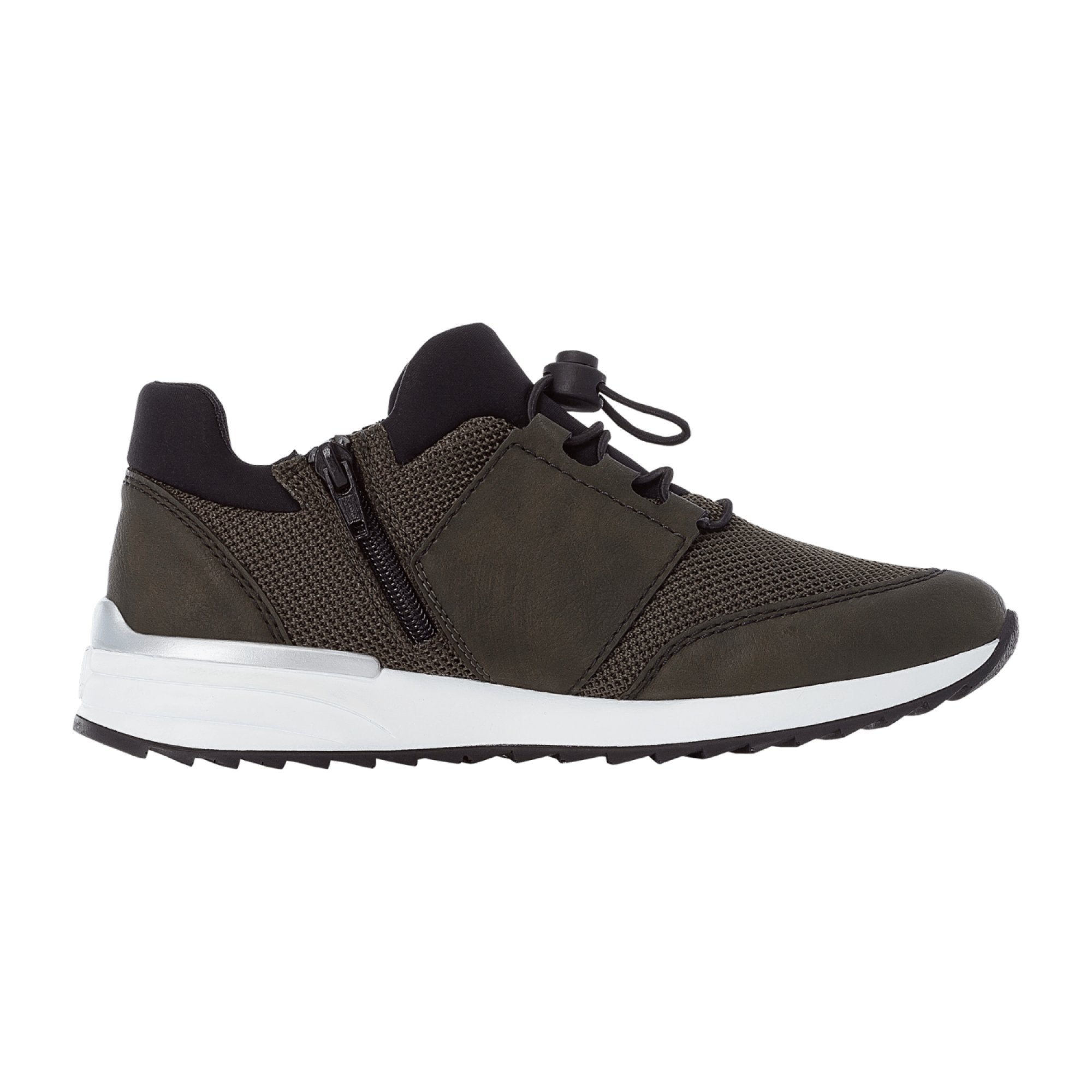 Rieker Women's Brown Athletic Slip-On Shoes with Wedge Heel and Round Toe