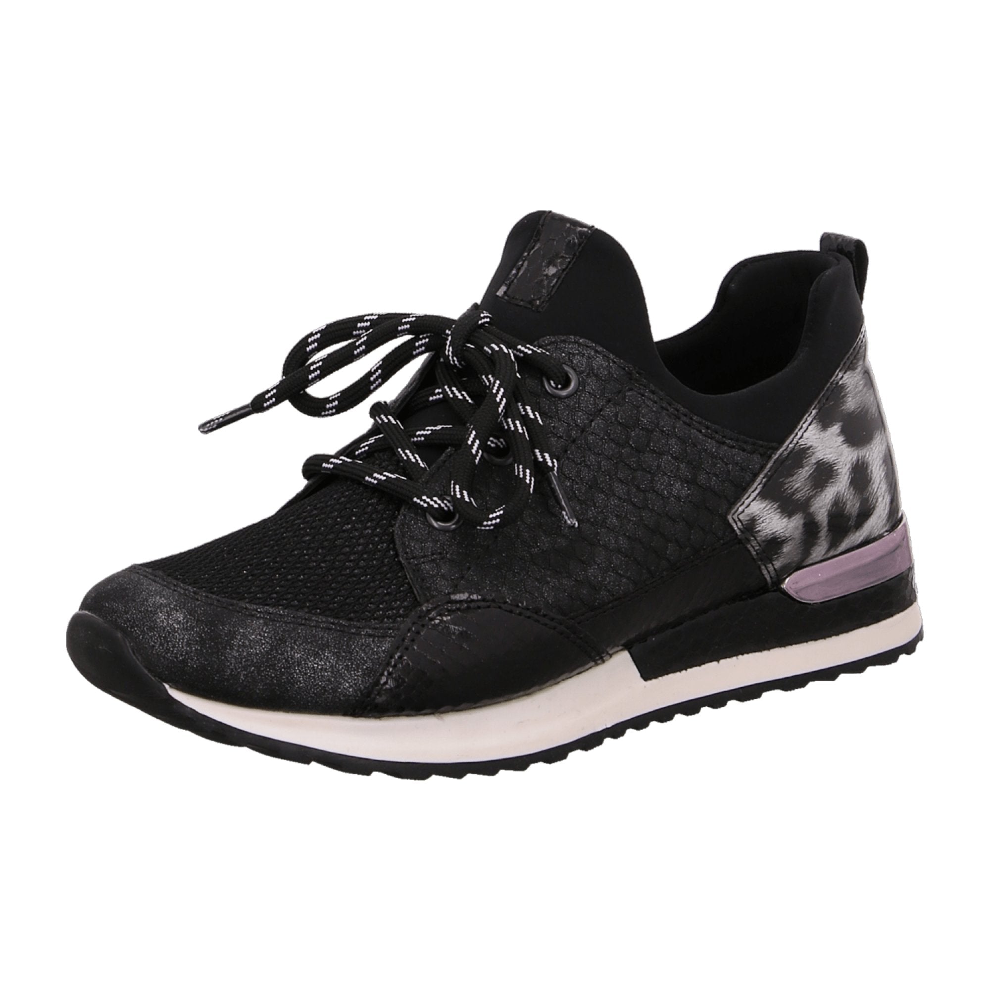 Remonte R250345 R25 Gray Wedge Sneakers with Laces and Synthetic Textile Material - Bartel-Shop