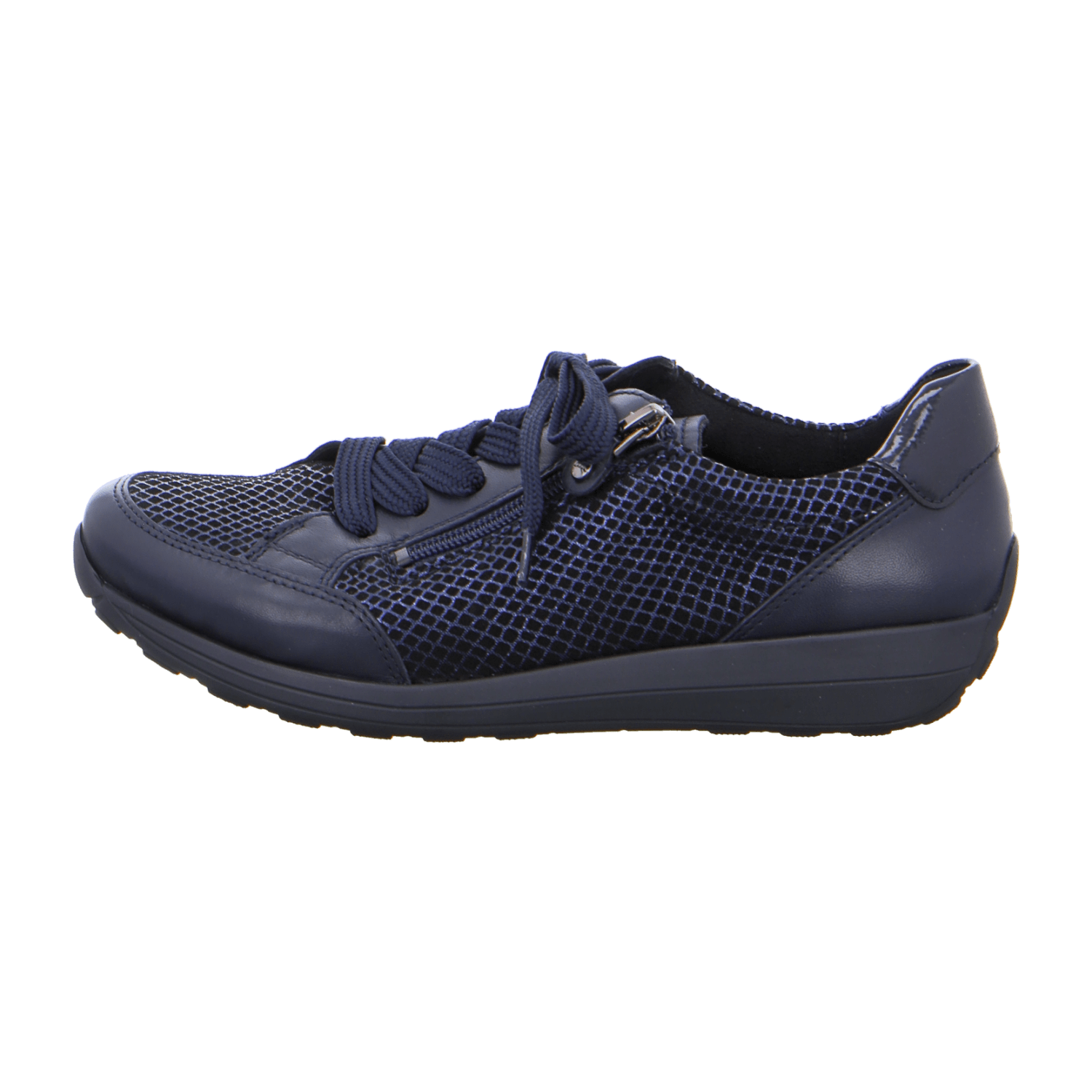 ARA MERANO Women's Sneakers in Blue Smooth Leather with Lace-Up Closure and Warmly Lined Interior