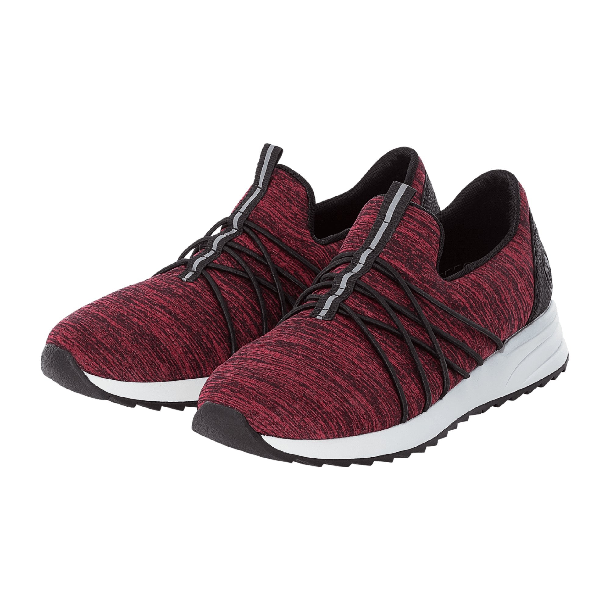 Rieker Women's Sporty Red Slip-On Shoes N8061-35 Comfortable Casual Footwear