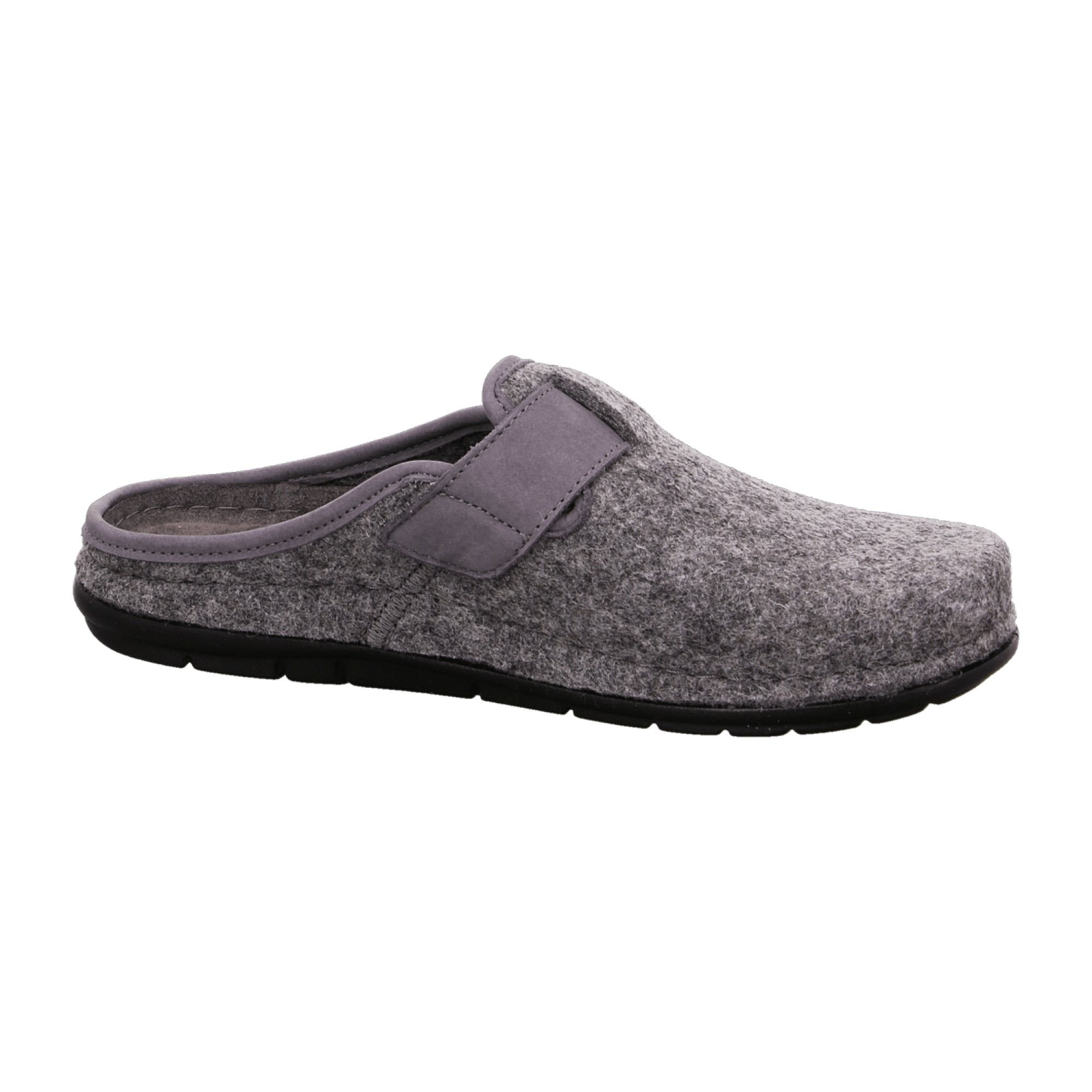 Rohde R6 Men's Gray House Slippers with Velcro and Soft Felt Upper - Bartel-Shop