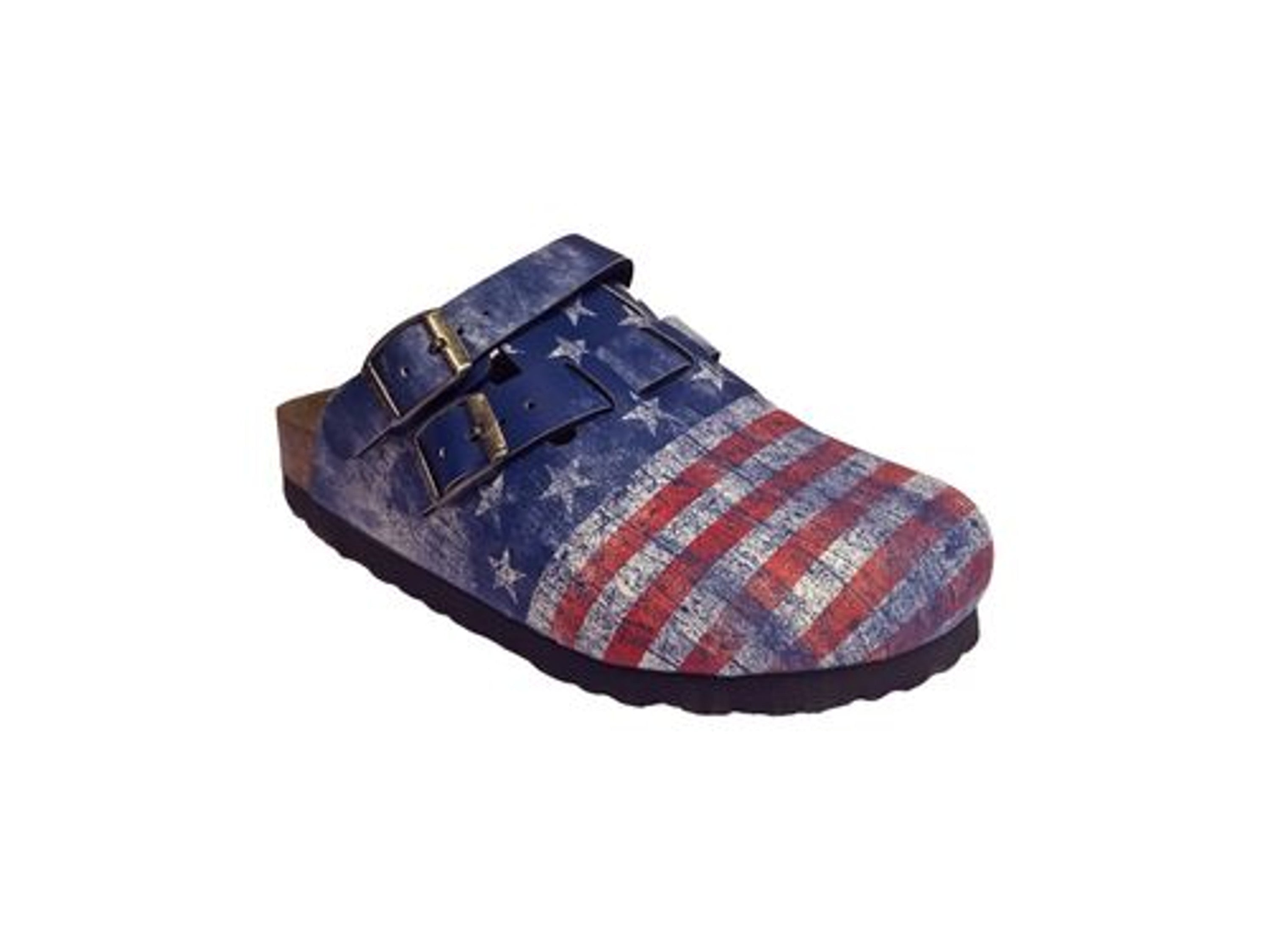 Birkenstock Professional Clog Kay flag stars and stripes blue, patterned Birko-Flor - Bartel-Shop