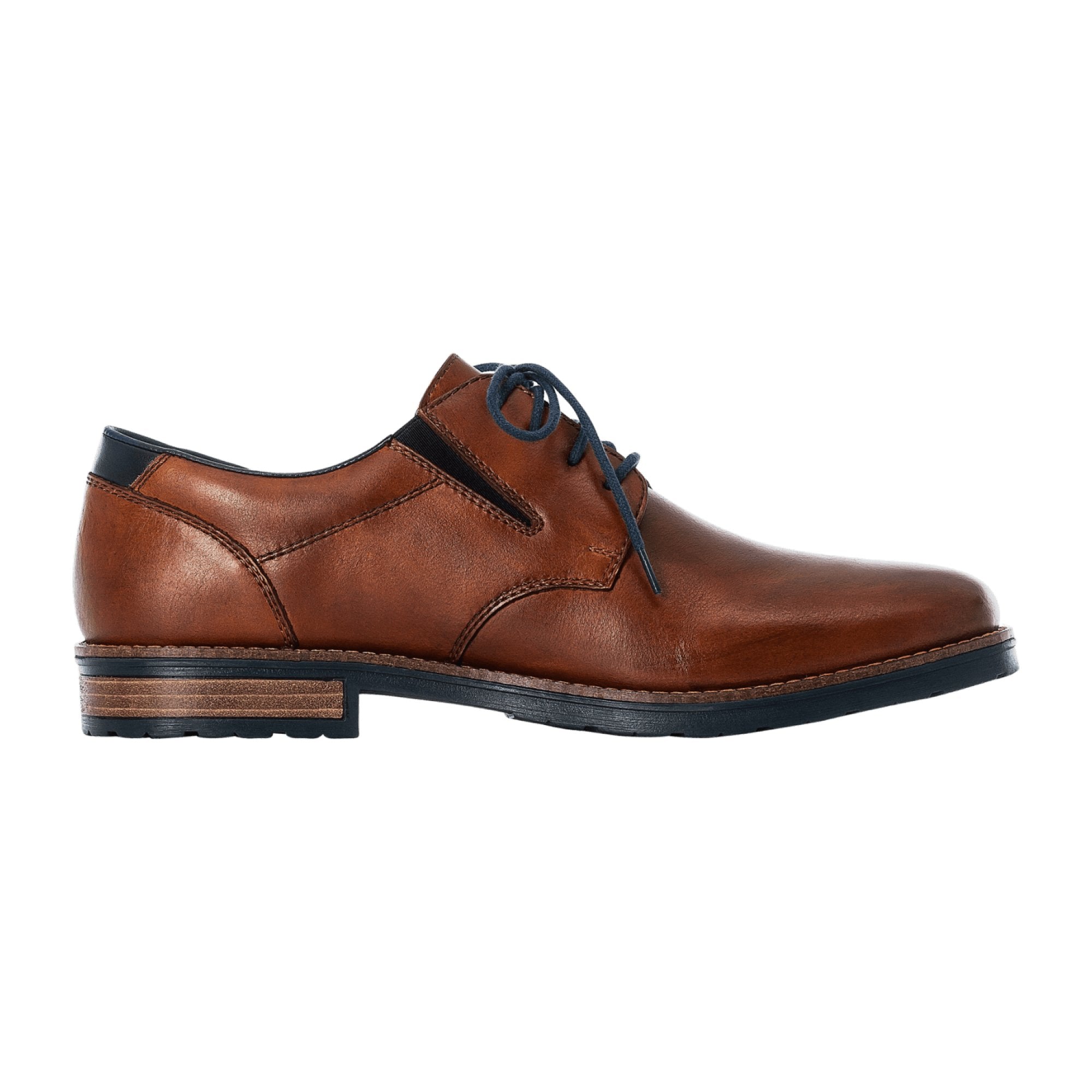 Rieker HWK Men's Brown Lace-Up Shoes Comfortable Casual Wear with Blue Sole