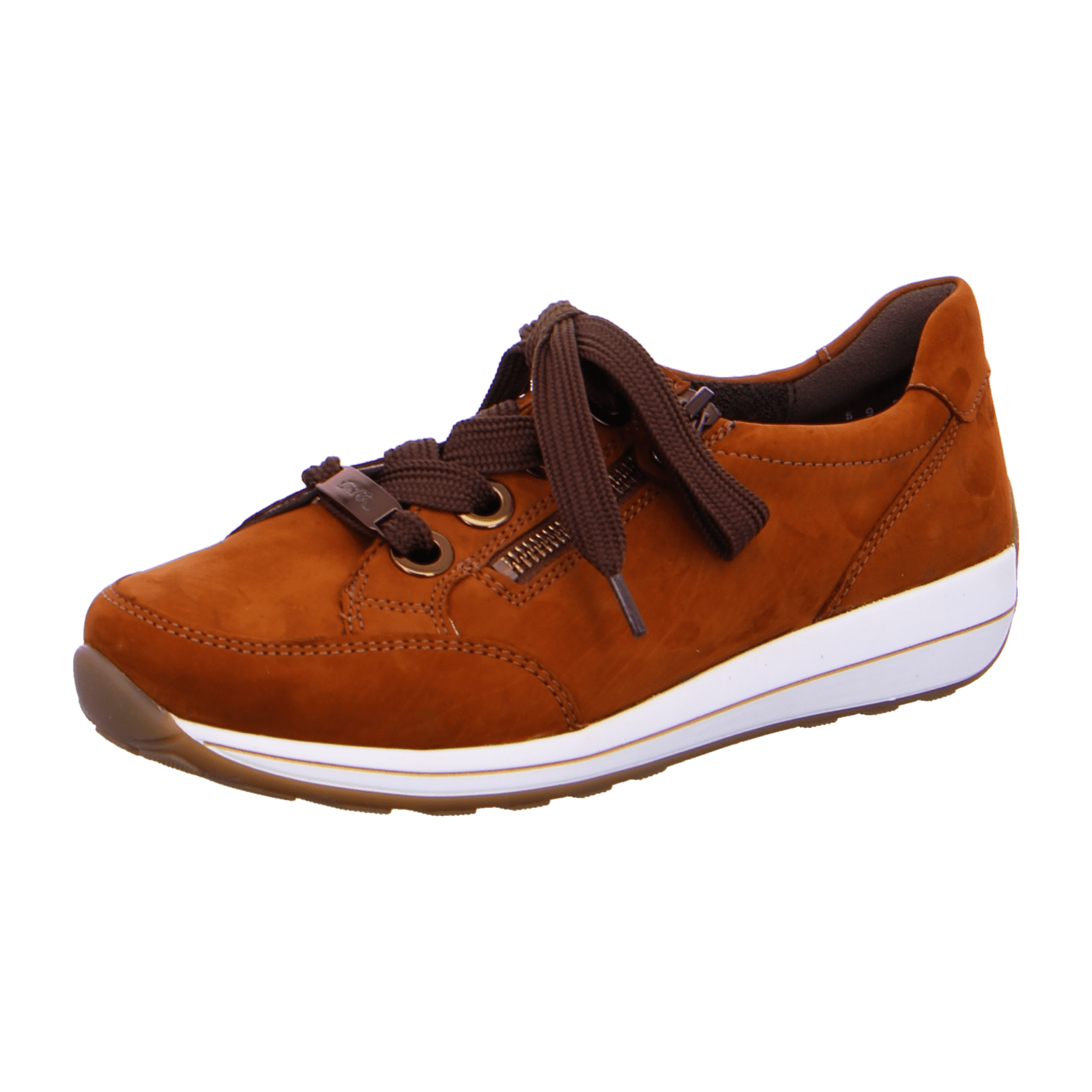 ARA Women's Brown Suede Lace-Up Sneakers with Closed Toe