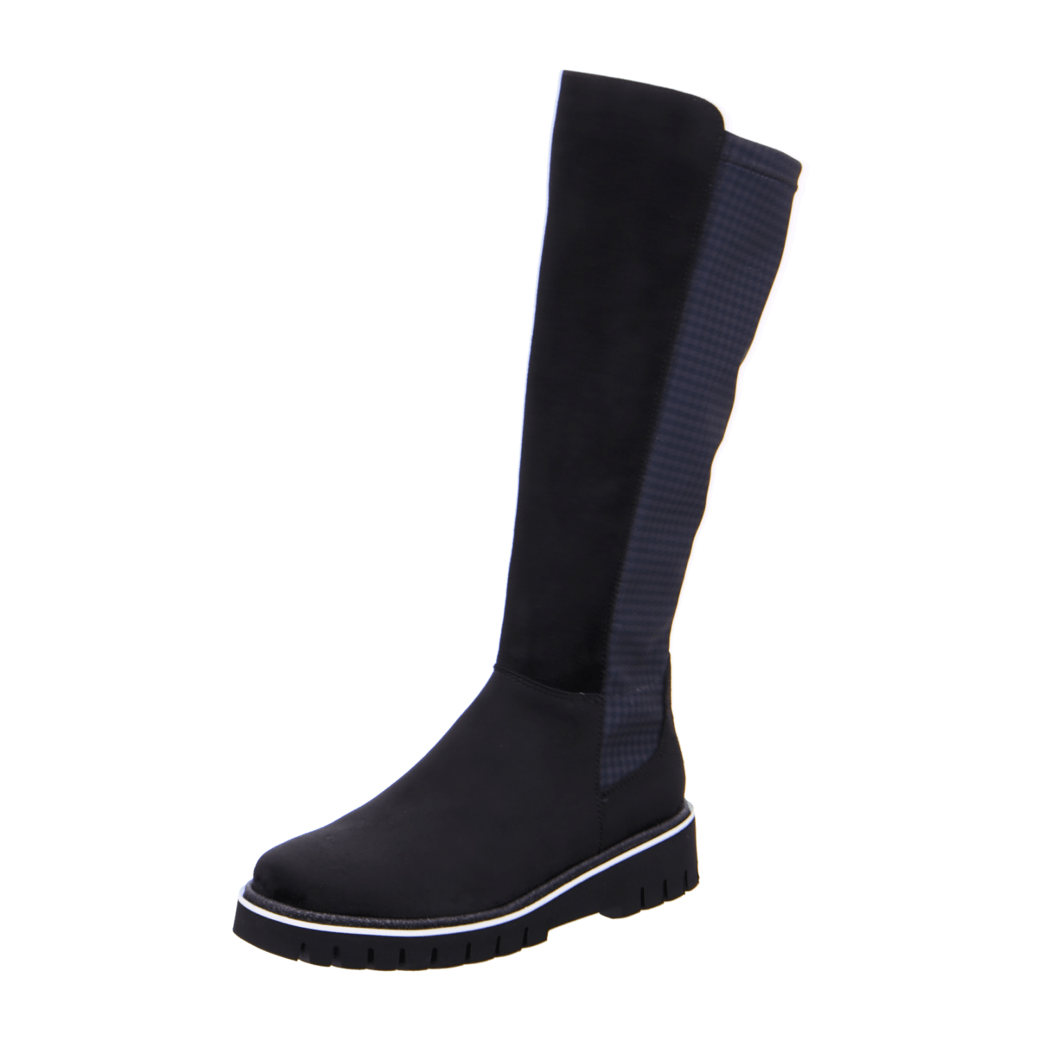 ARA Women's Ankle Boots in Black Classic Zipper Textile Synthetic Round Toe