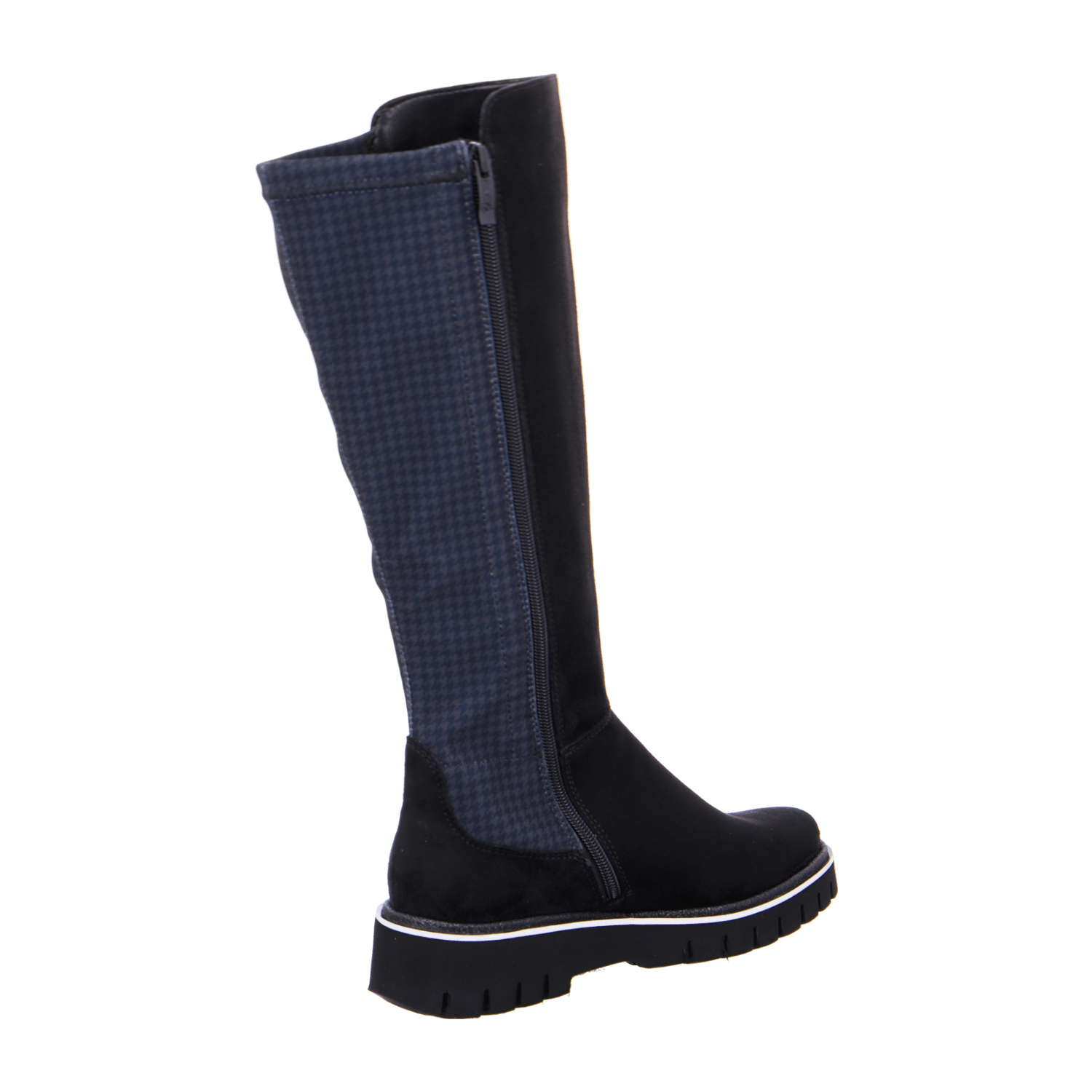 ARA Women's Ankle Boots in Black Classic Zipper Textile Synthetic Round Toe