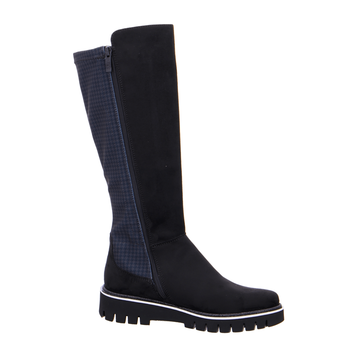 ARA Women's Ankle Boots in Black Classic Zipper Textile Synthetic Round Toe