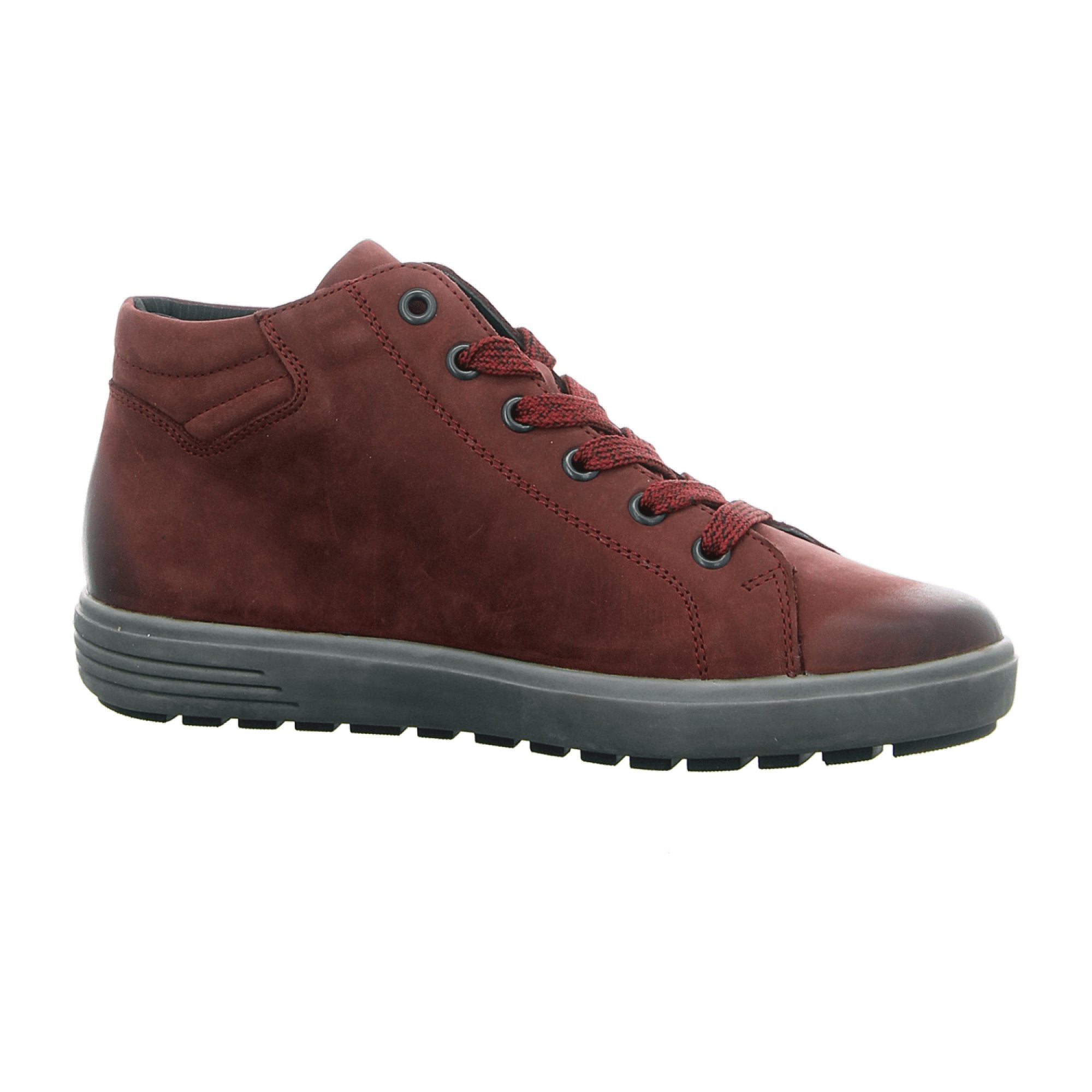 Remonte Women's Red Lace-Up Ankle Boots with Soft Foam Footbed and Warm Lining