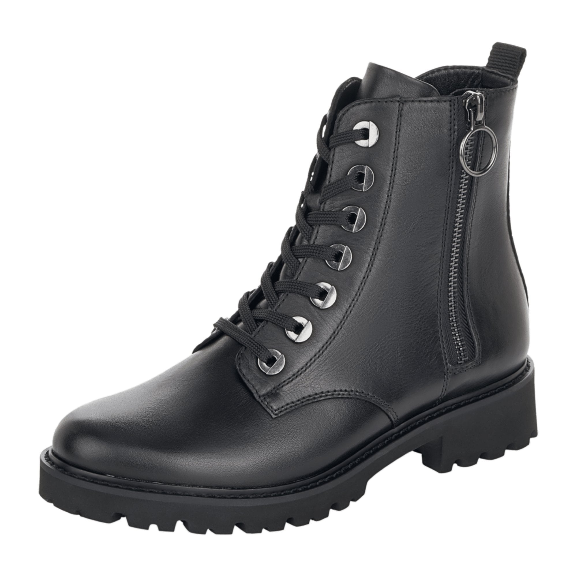 Remonte Women's Black Lace-Up Ankle Boots with Warm Lining