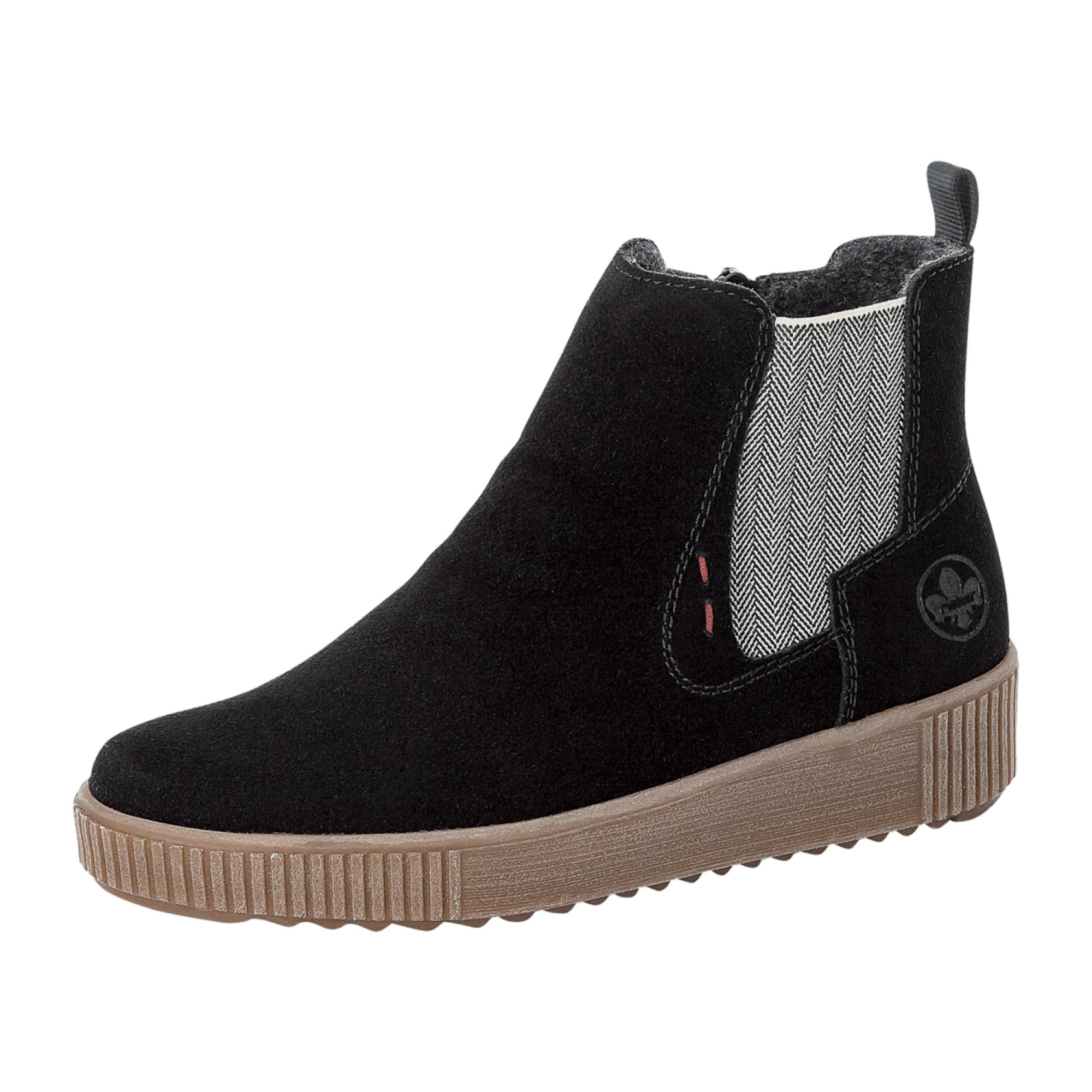 Rieker Women's Black Ankle Boots with Zipper and Warm Lining for Fall/Winter