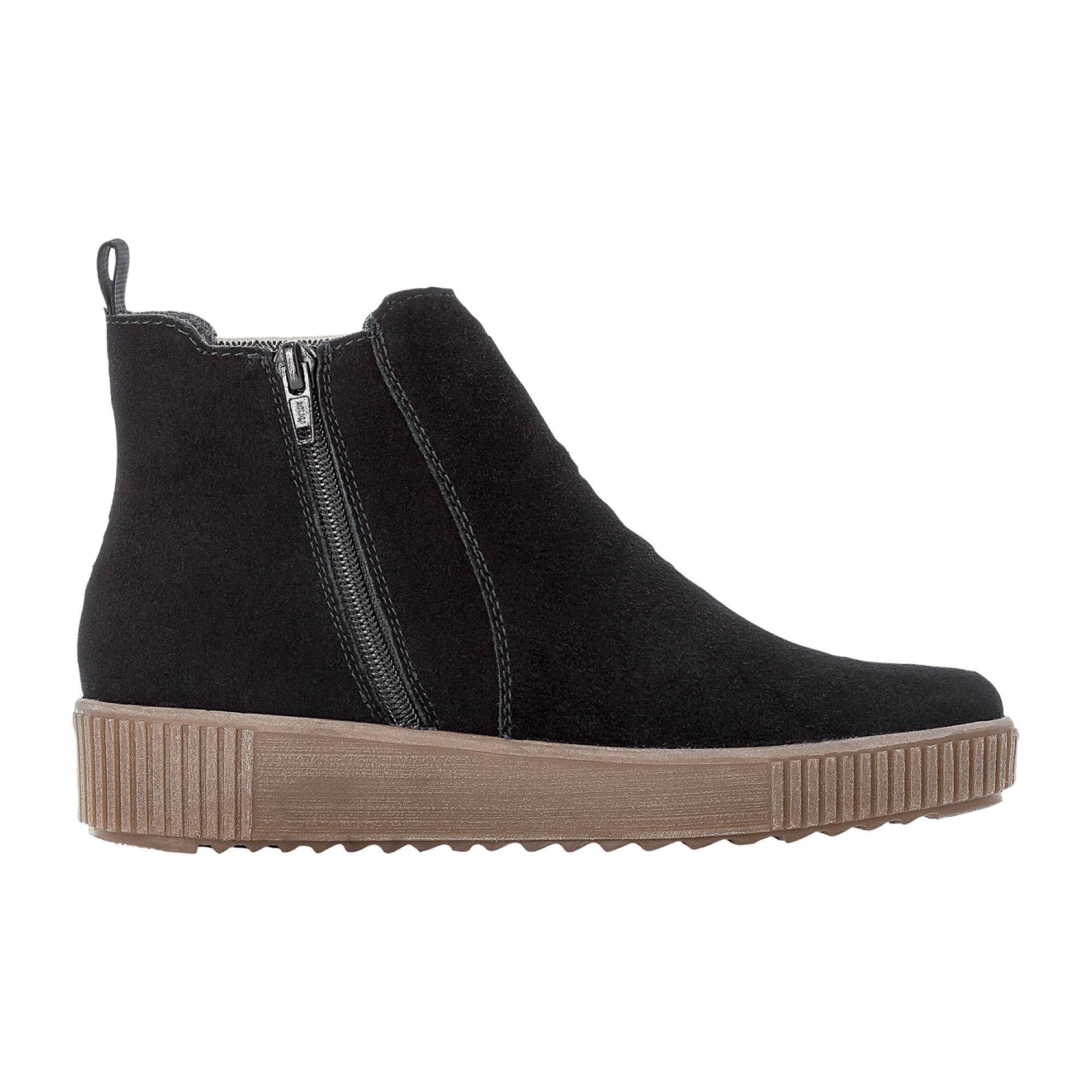 Rieker Women's Black Ankle Boots with Zipper and Warm Lining for Fall/Winter