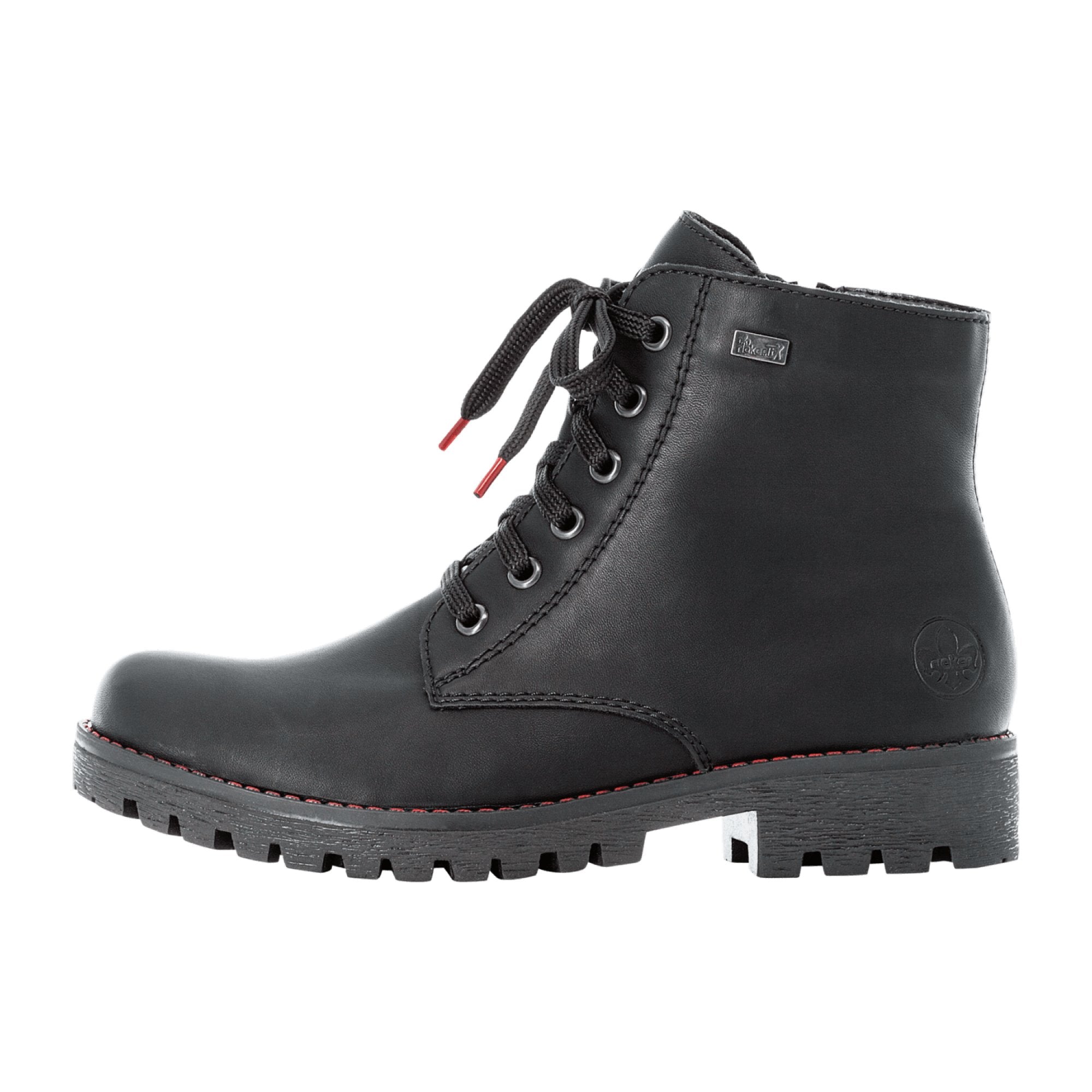Rieker Women's Warm Lined Black Lace-Up Ankle Boots for Fall/Winter - Bartel-Shop