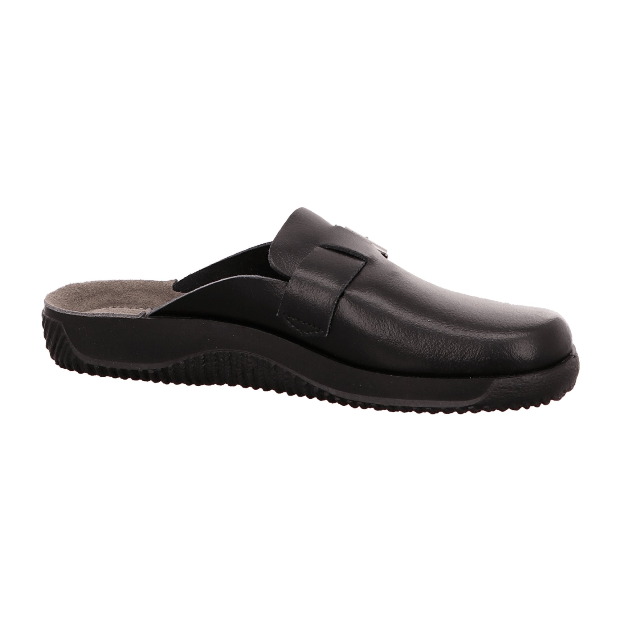 Rohde Black Leather Men's Clogs with Flat Heel and Round Toe - Bartel-Shop