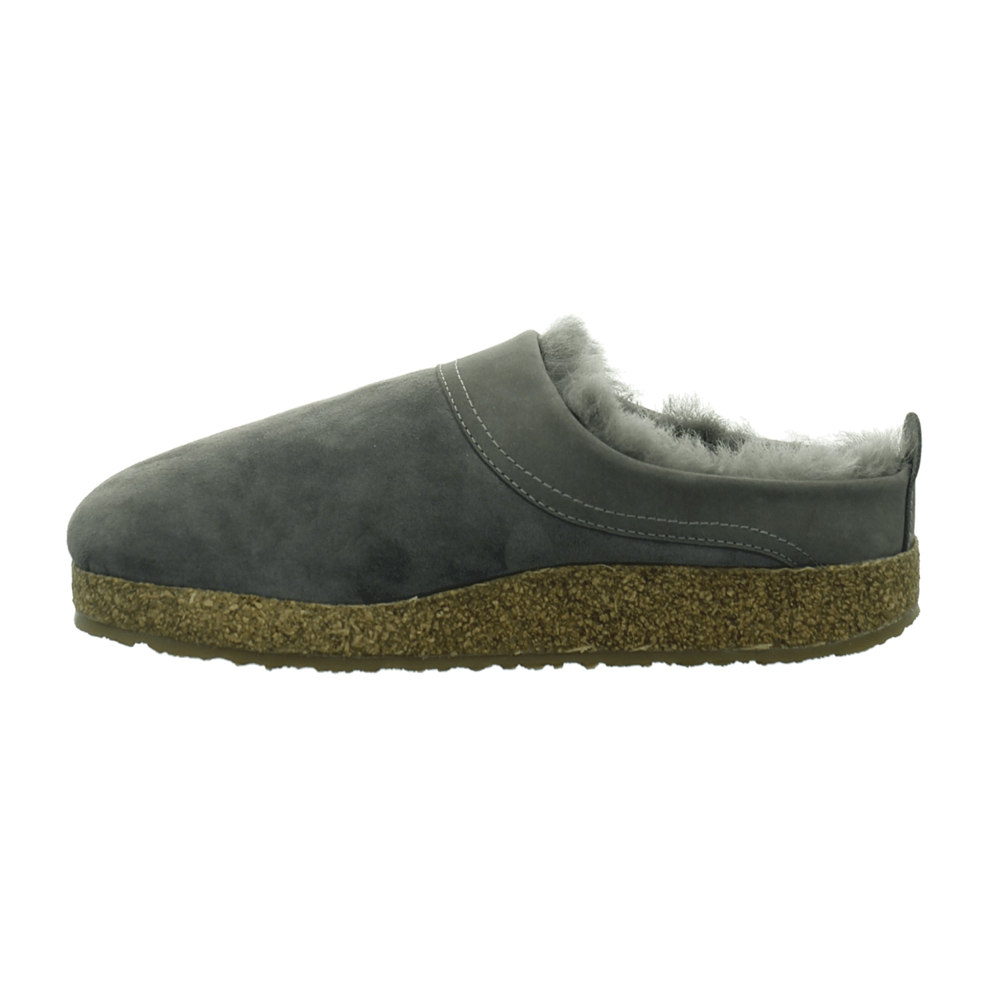 Haflinger Snowbird Women's Sheepskin Clogs - Anthracite Grey, Luxurious Comfort for Indoor and Outdoor Use