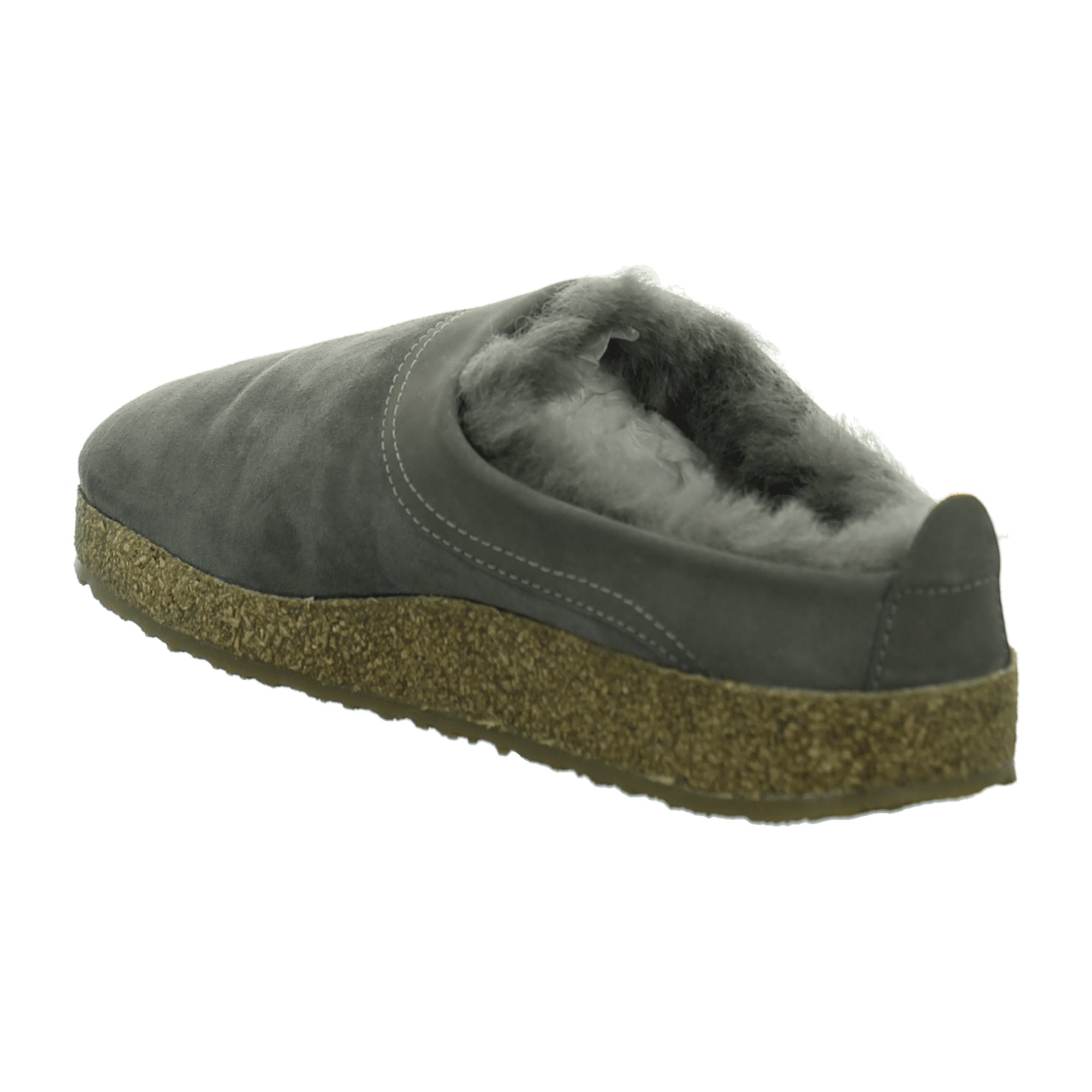 Haflinger Snowbird Women's Sheepskin Clogs - Anthracite Grey, Luxurious Comfort for Indoor and Outdoor Use