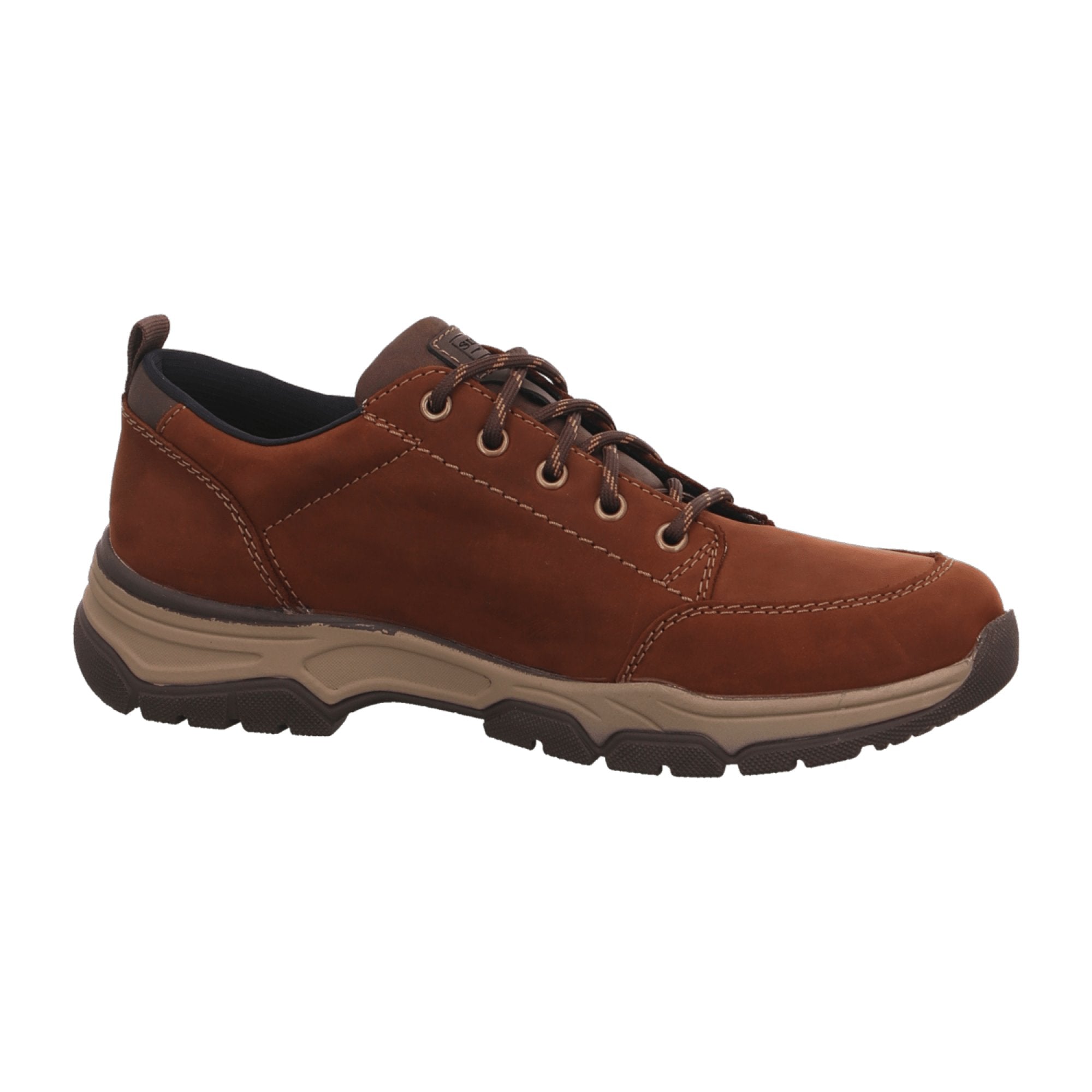 Rieker Brown Leather Lace-Up Shoes with Removable Insoles and Wide Fit - Bartel-Shop