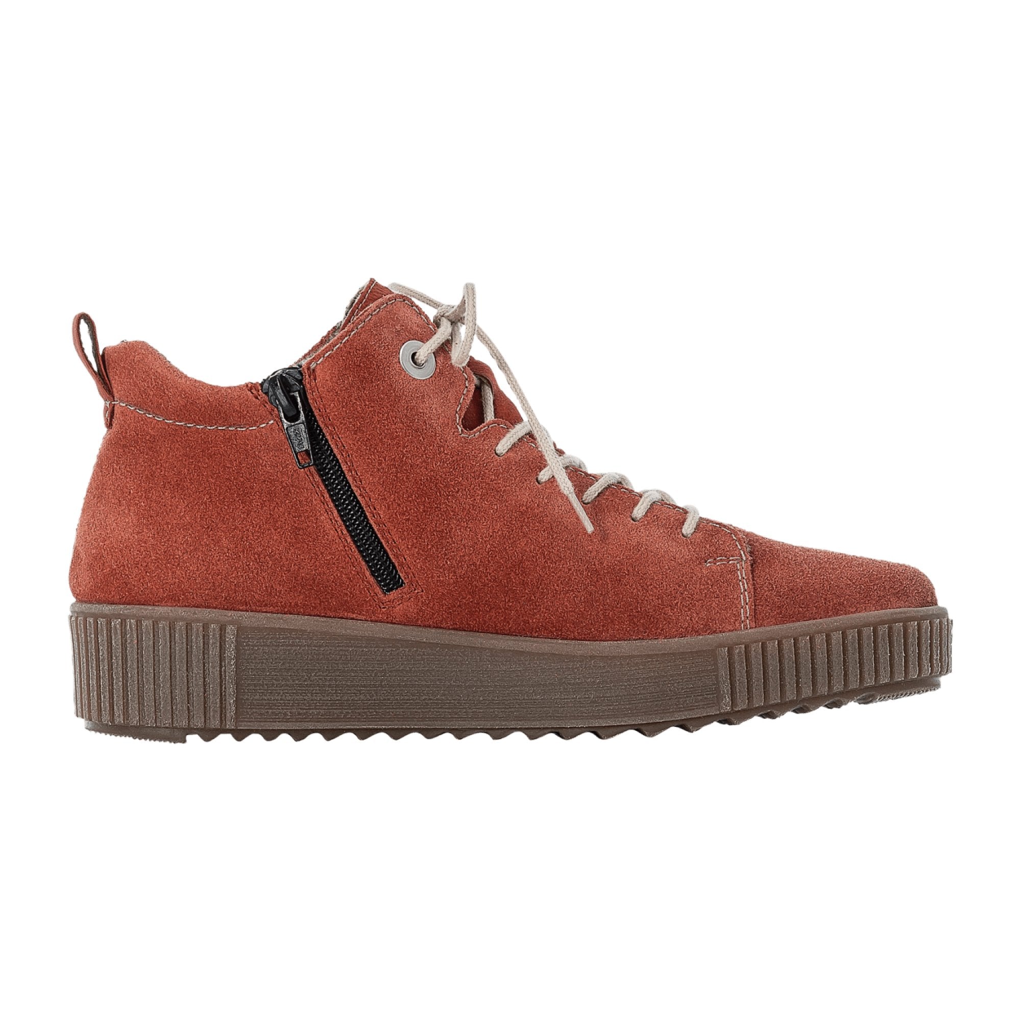 Rieker Women's Red Comfort Lace-Up Shoes Synthetic Material Normal Width