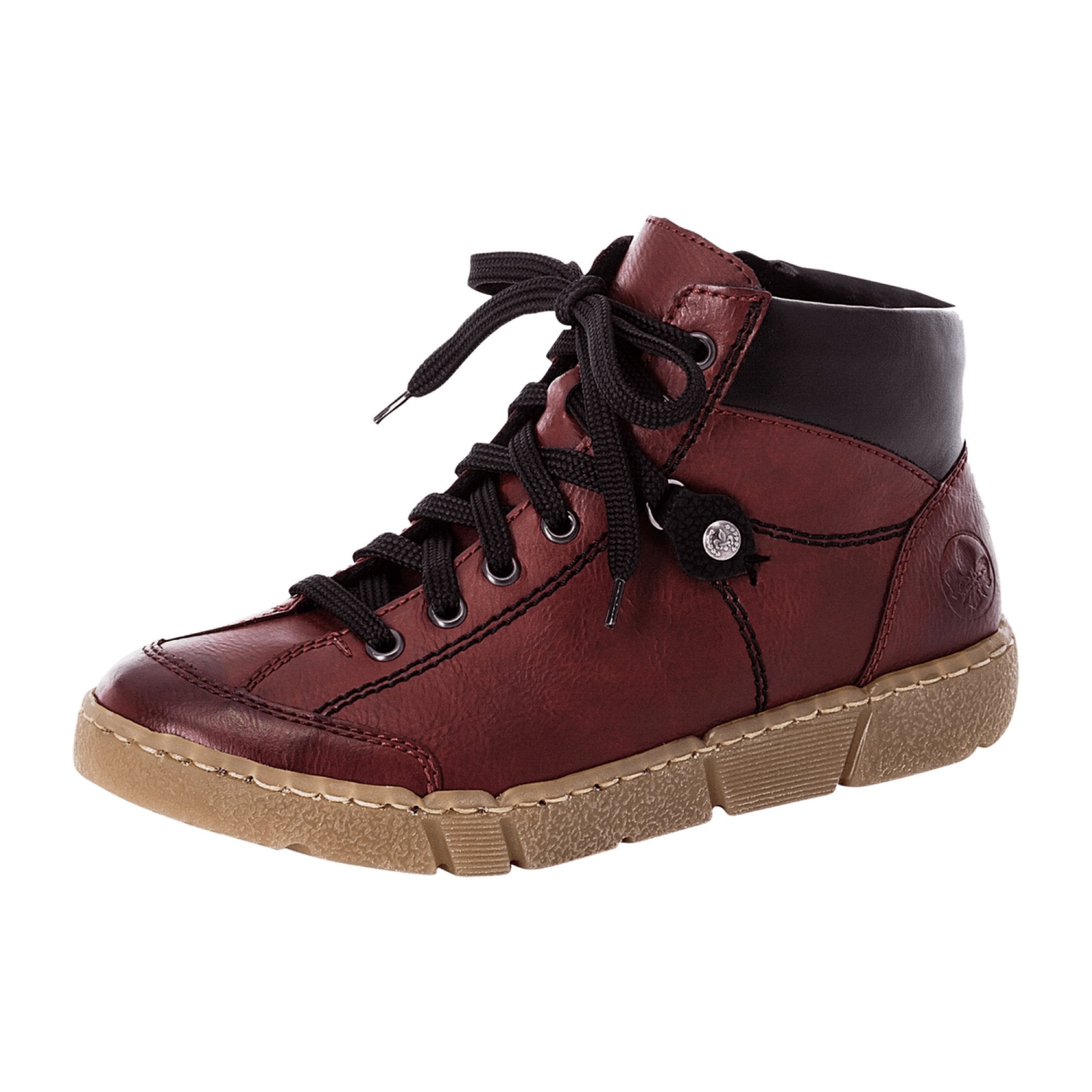 Rieker Comfortable Red Lace-Up Shoes for Women Model N1731-36