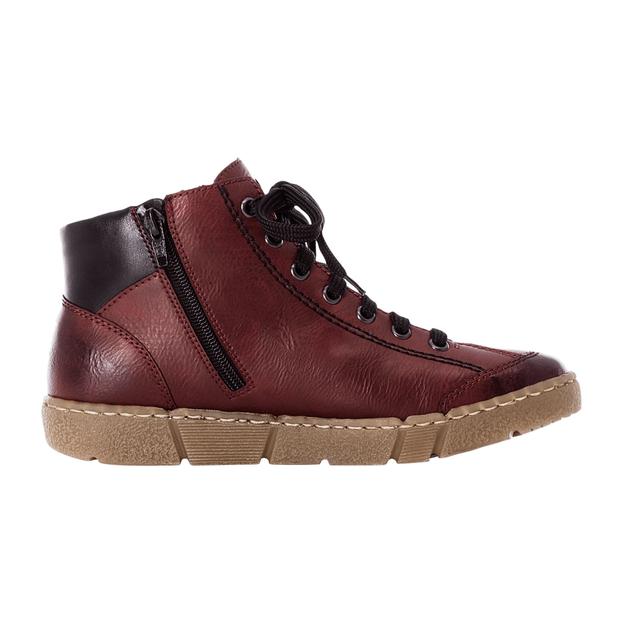 Rieker Comfortable Red Lace-Up Shoes for Women Model N1731-36