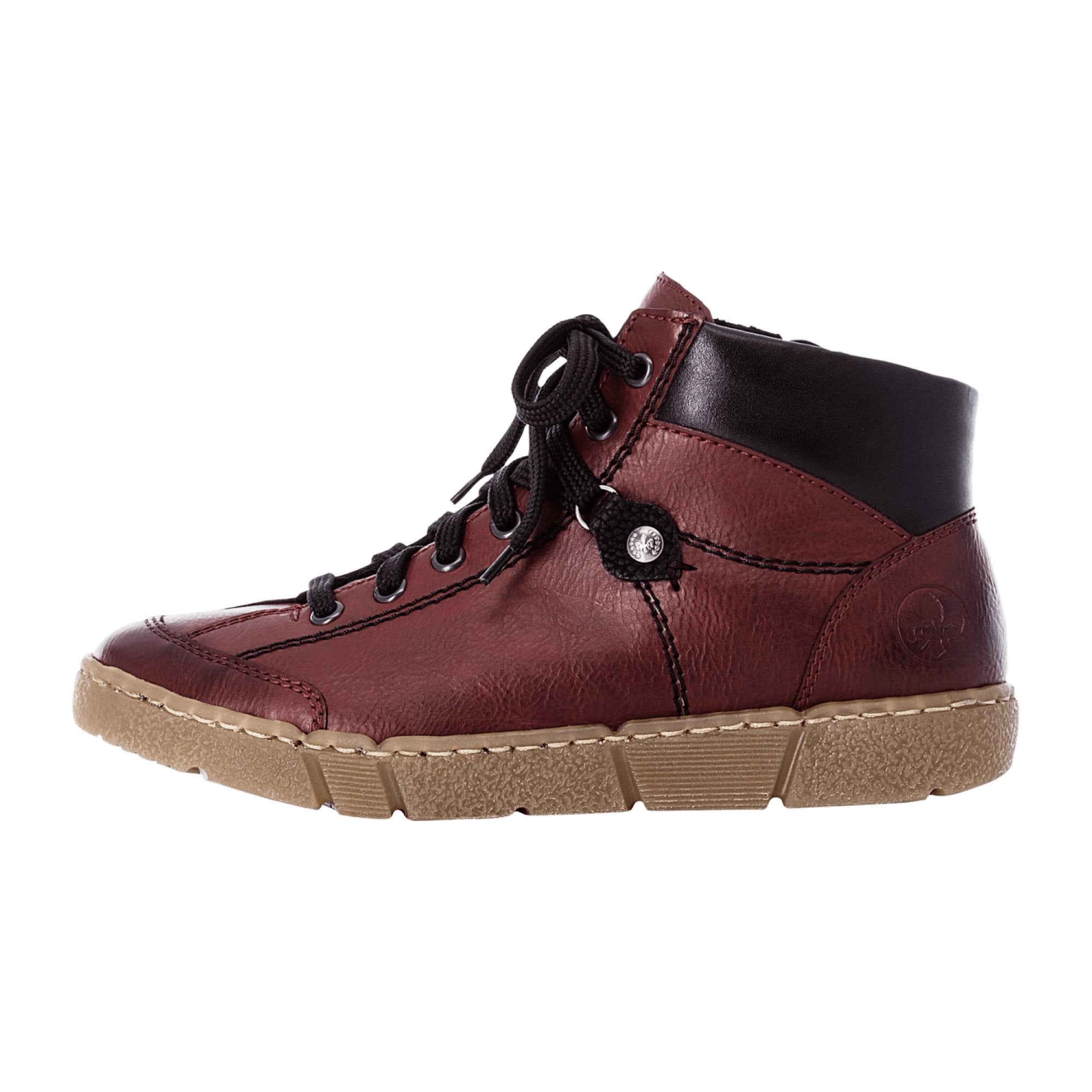 Rieker Comfortable Red Lace-Up Shoes for Women Model N1731-36