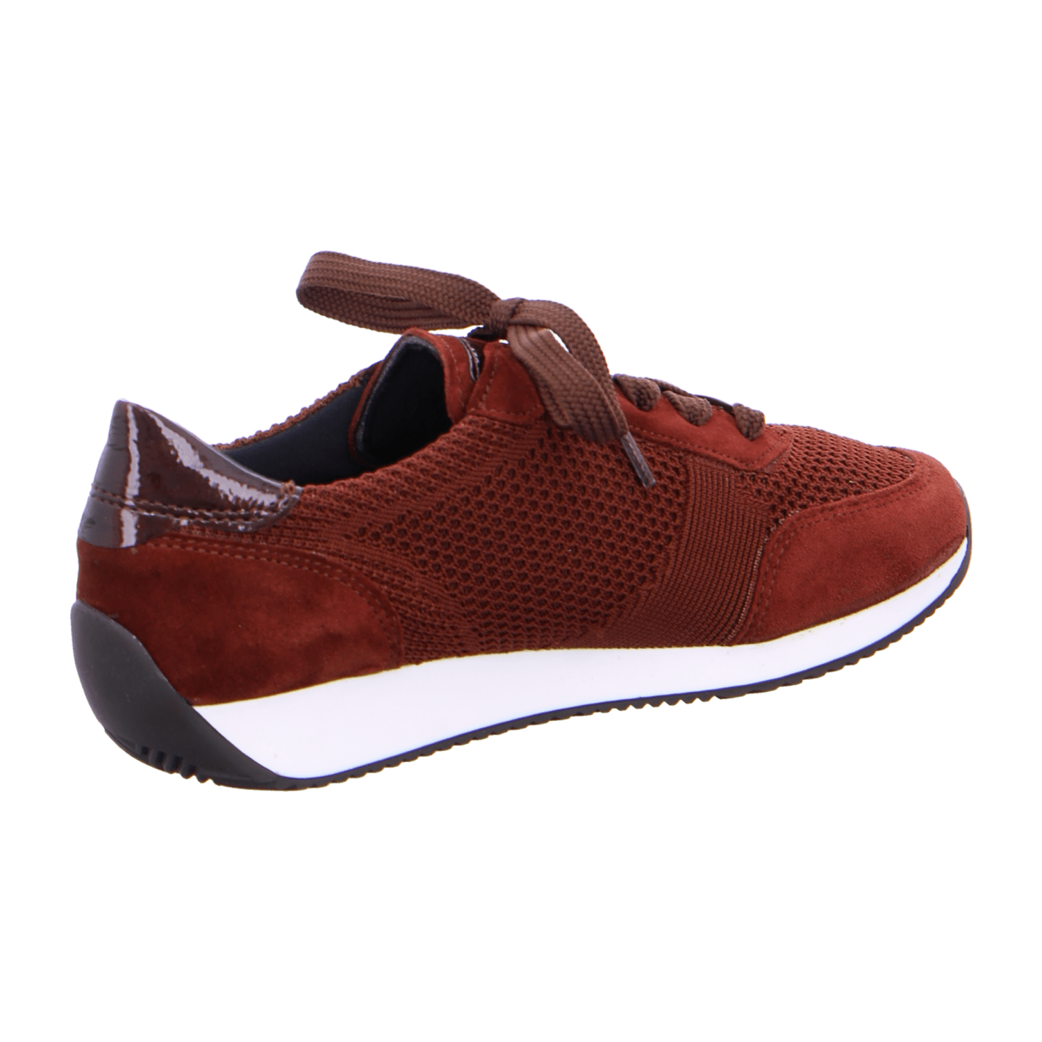 ARA LISBON Women's Sneakers in Red Nubuck Leather with Lace-Up Closure