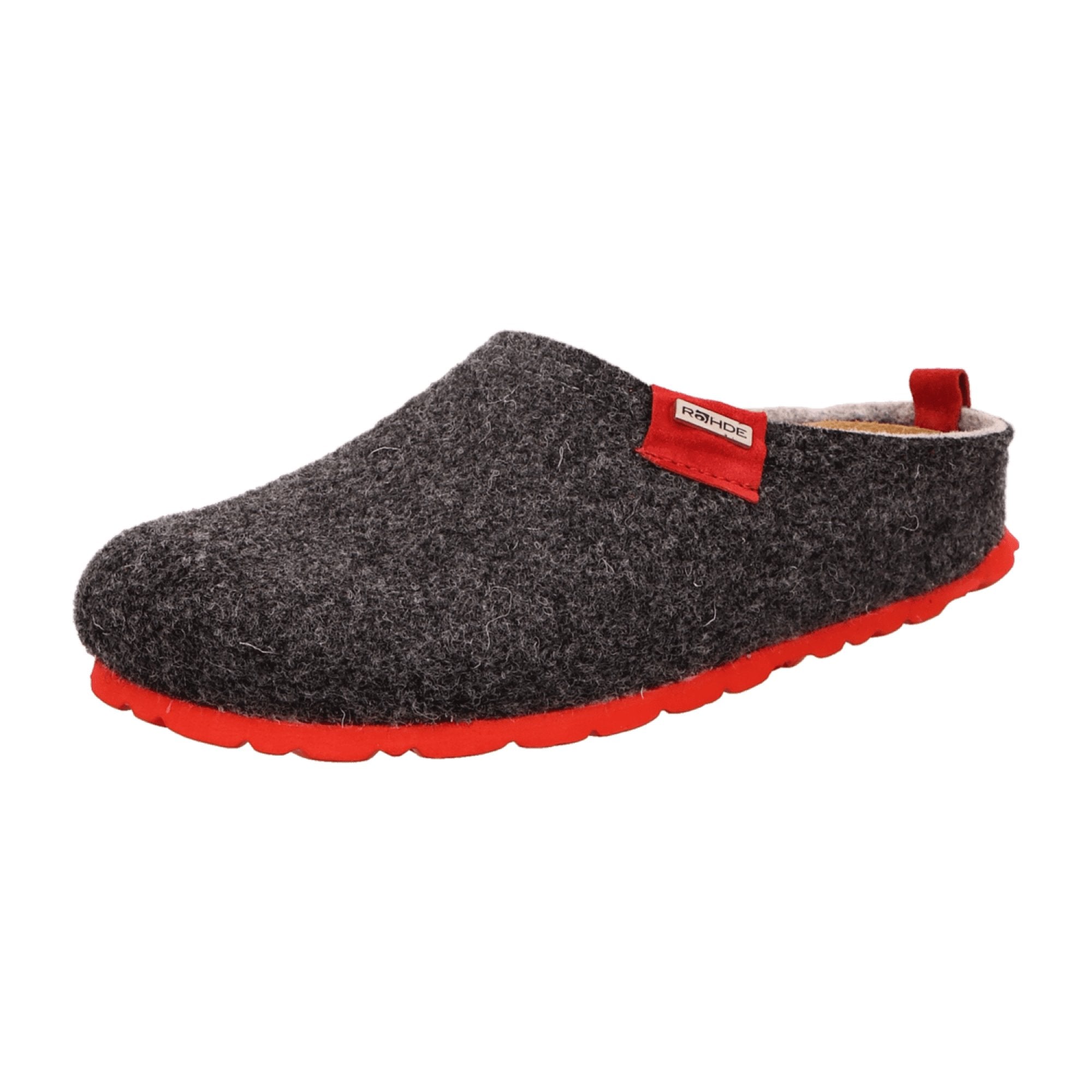 Rohde Napoli D Women's Gray Slip-On Shoes with Red Sole Warm Lined
