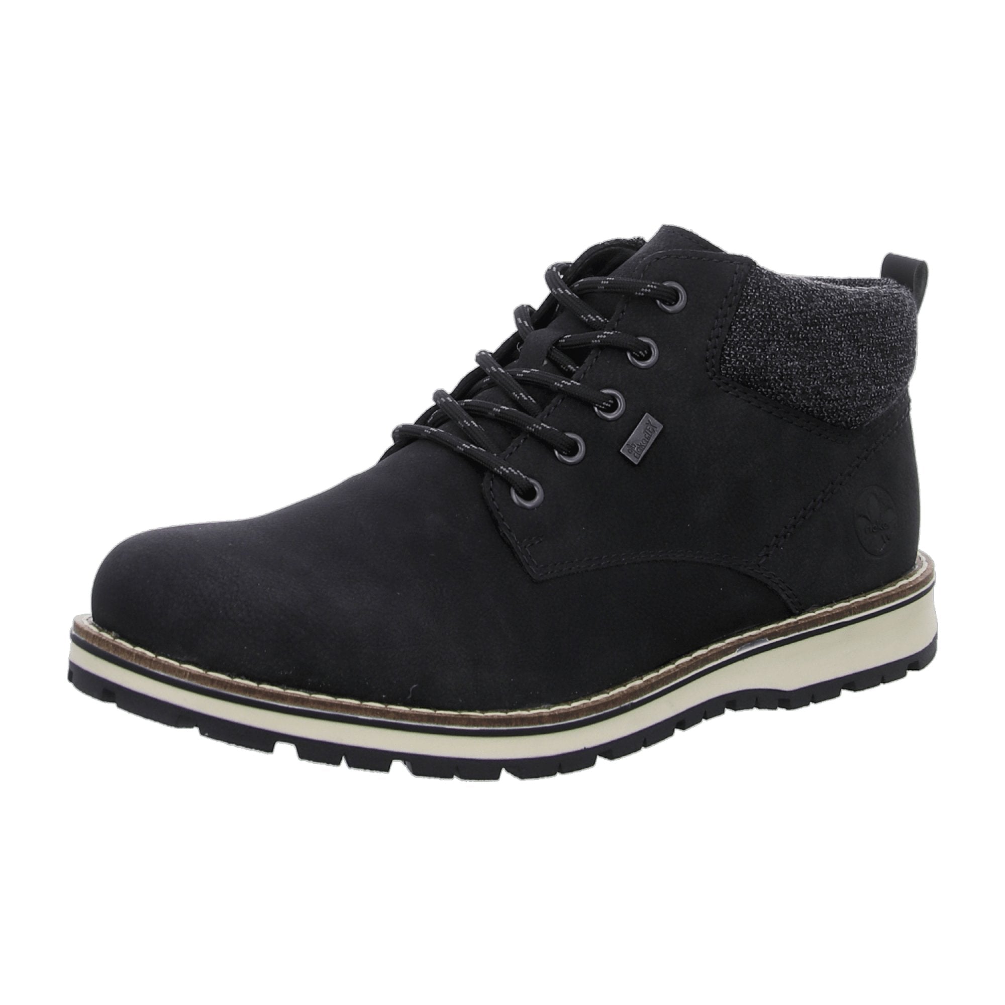 Rieker Men's Black Boots 38419 Warm Lined Synthetic Winter Shoes with Laces