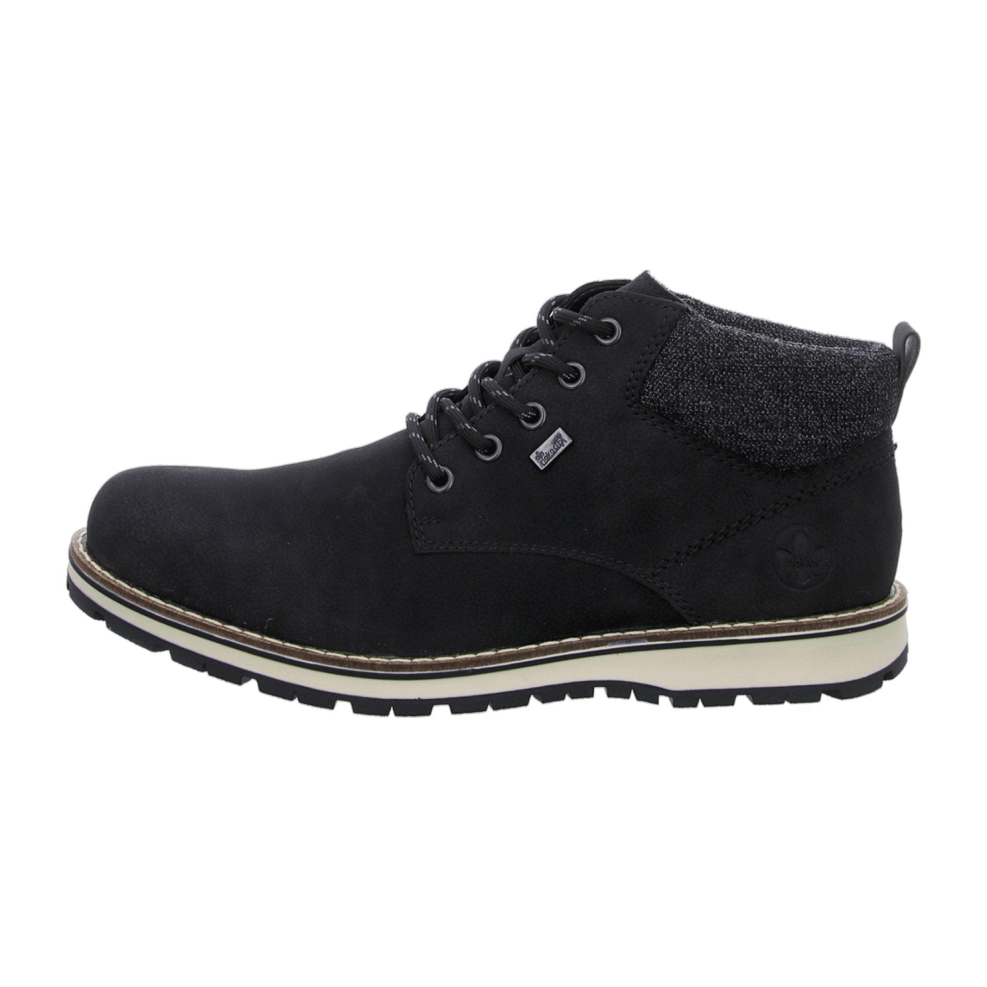 Rieker Men's Black Boots 38419 Warm Lined Synthetic Winter Shoes with Laces