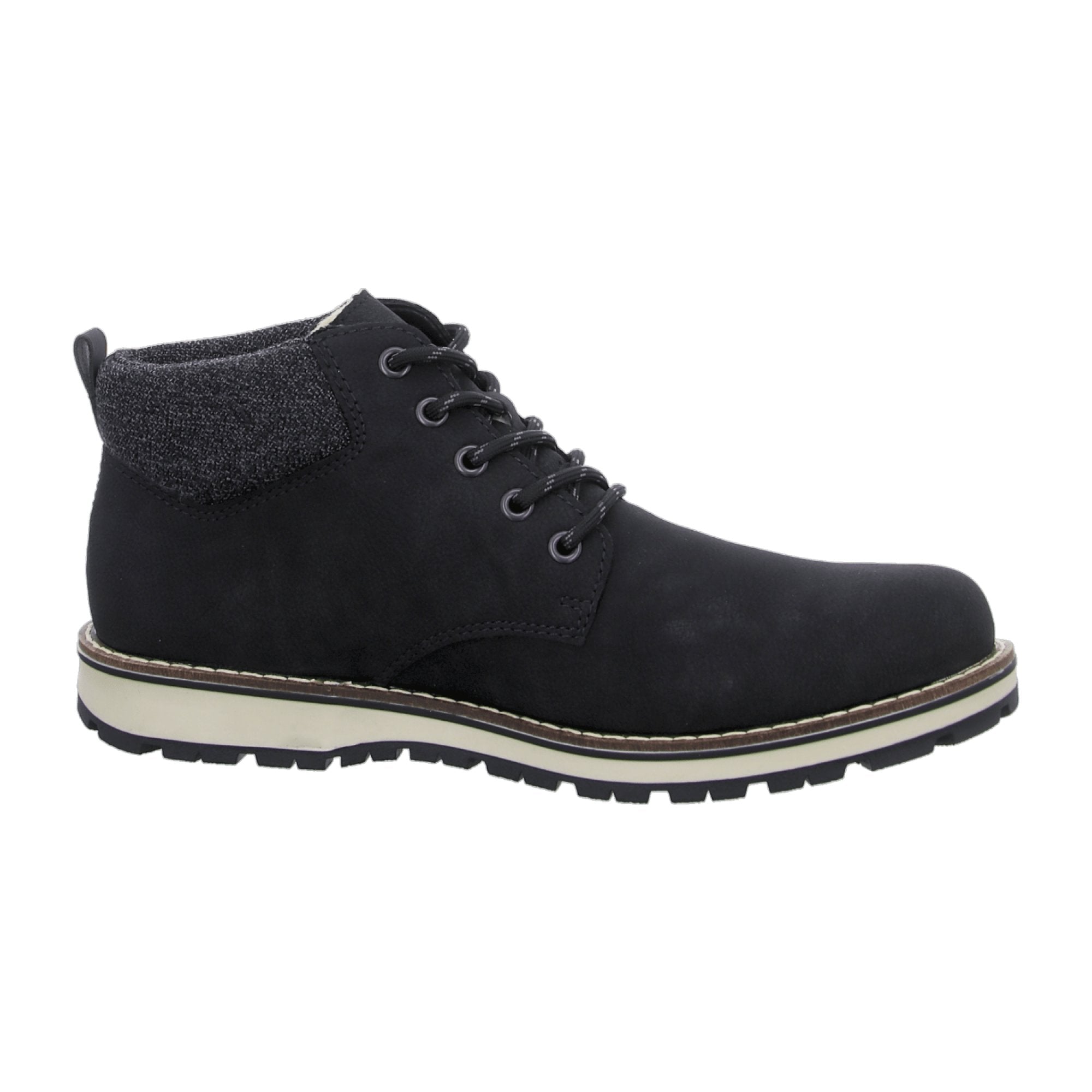 Rieker Men's Black Boots 38419 Warm Lined Synthetic Winter Shoes with Laces - Bartel-Shop
