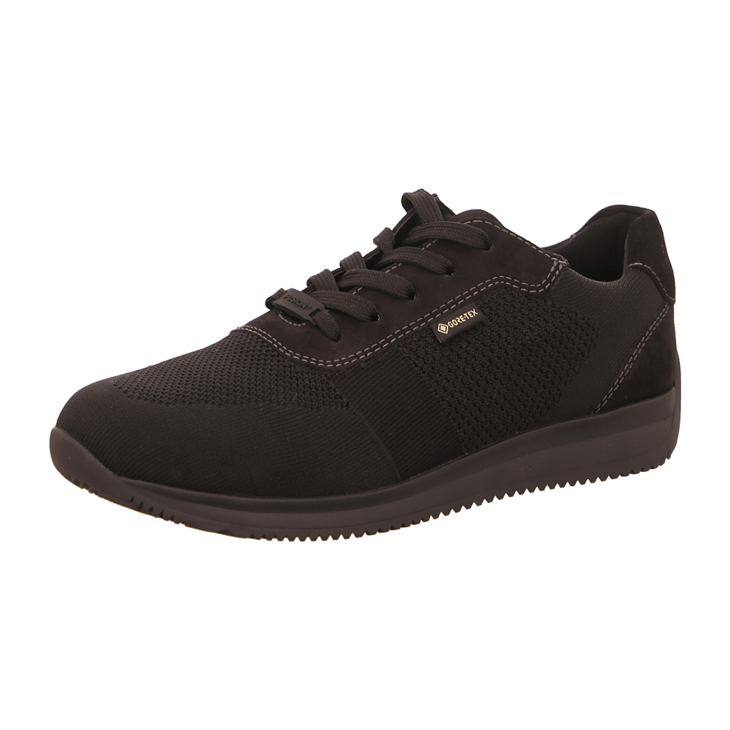 ARA Lisboa Men's Sneakers in Black Nubuck Leather with Lace-Up Closure and Round Toe