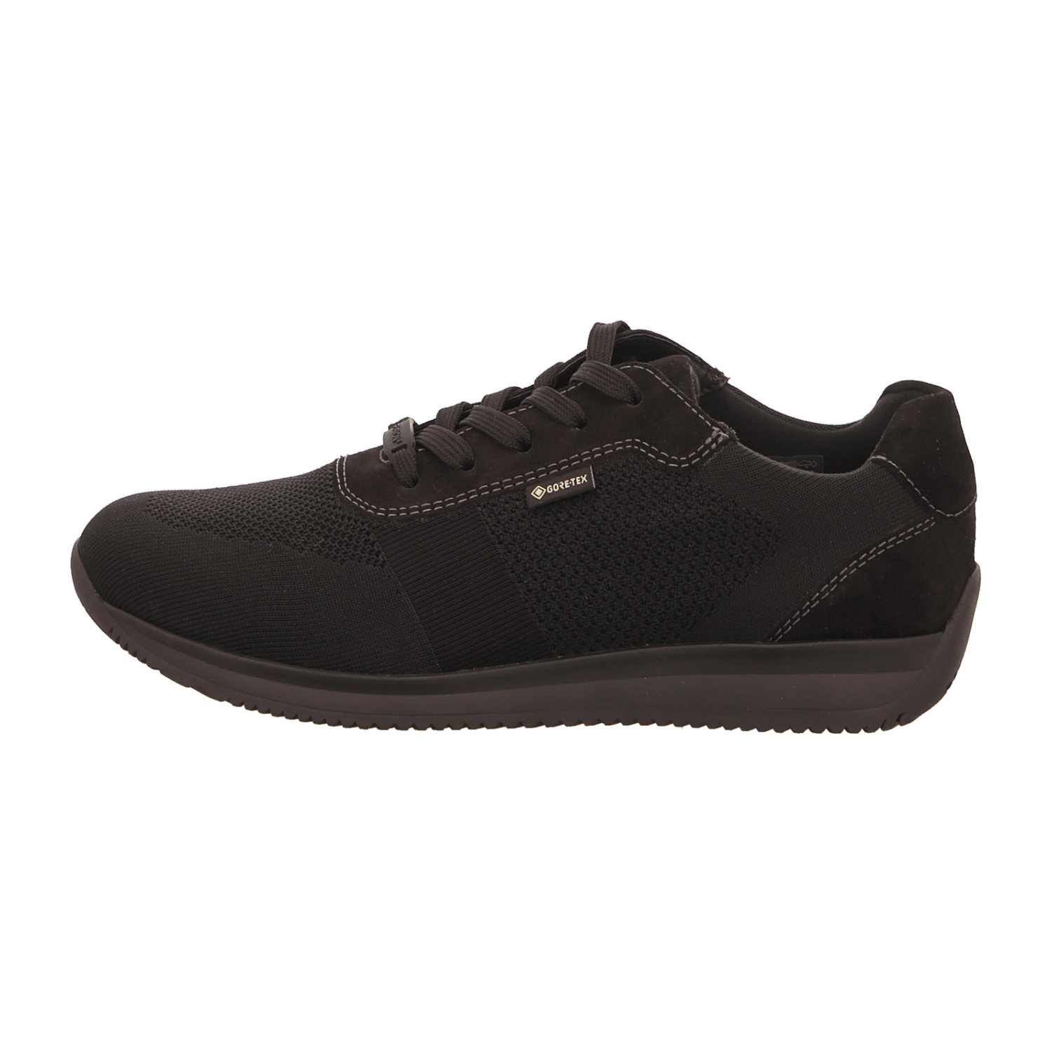 ARA Lisboa Men's Sneakers in Black Nubuck Leather with Lace-Up Closure and Round Toe