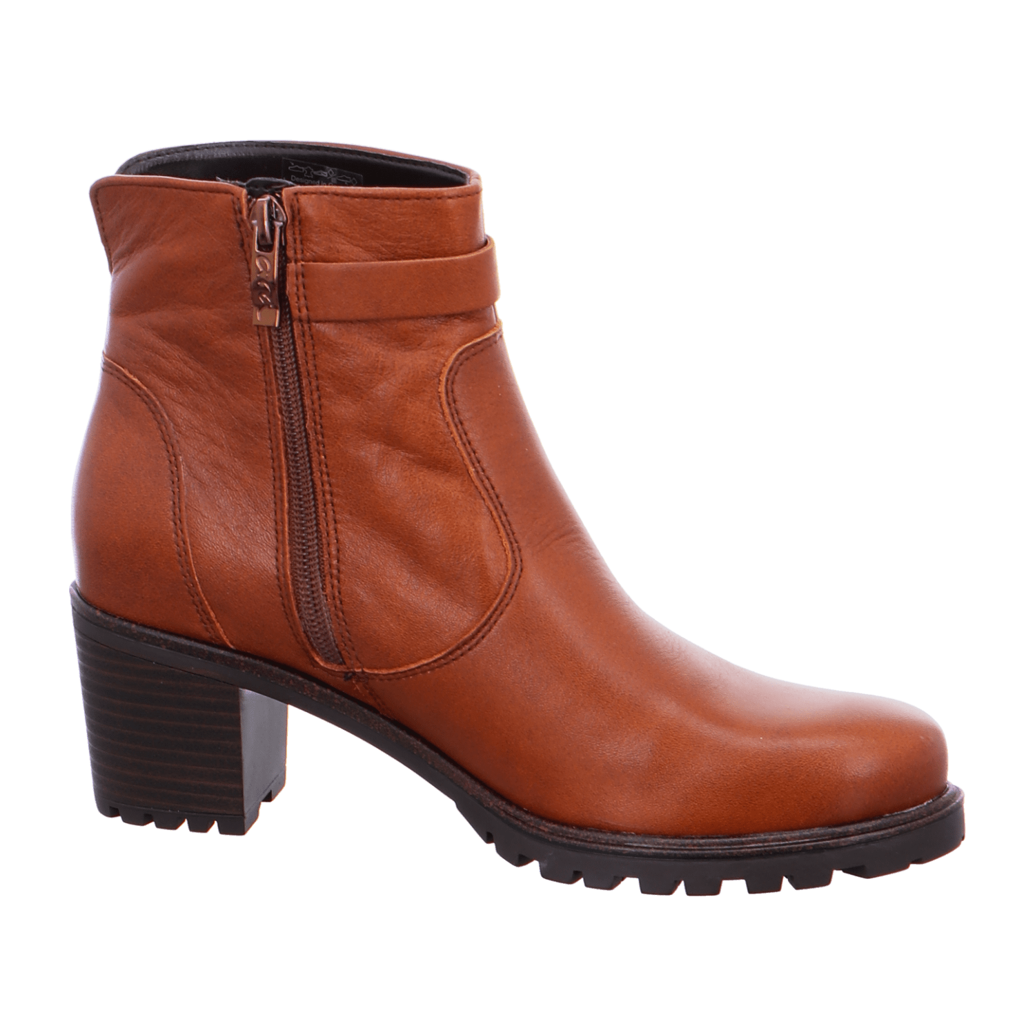ARA MANTOVA Women's Leather Ankle Boots with Zipper, Classic Brown