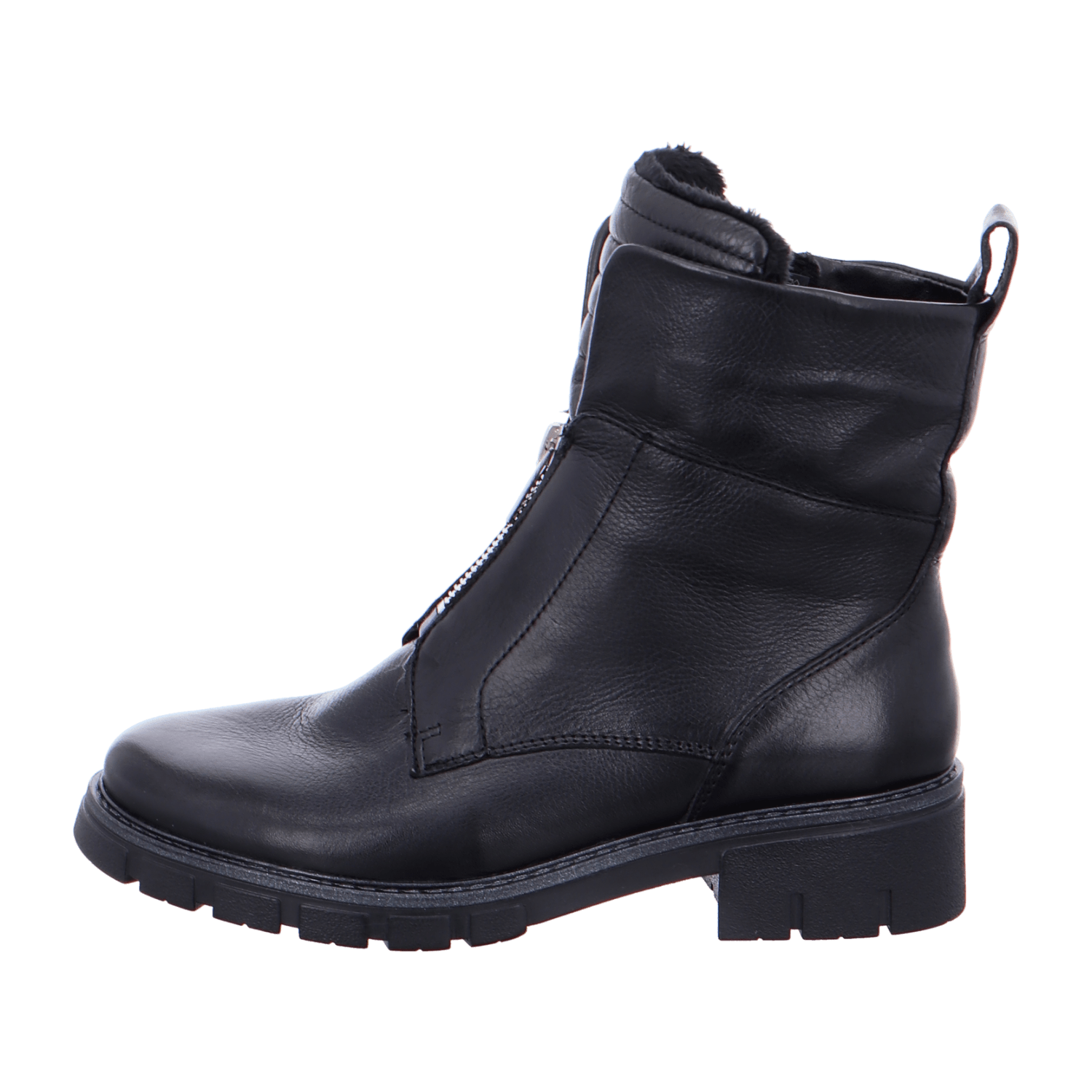 ARA DOVER DOVER Women's Ankle Boots in Black Smooth Leather with Zipper and Warm Lining