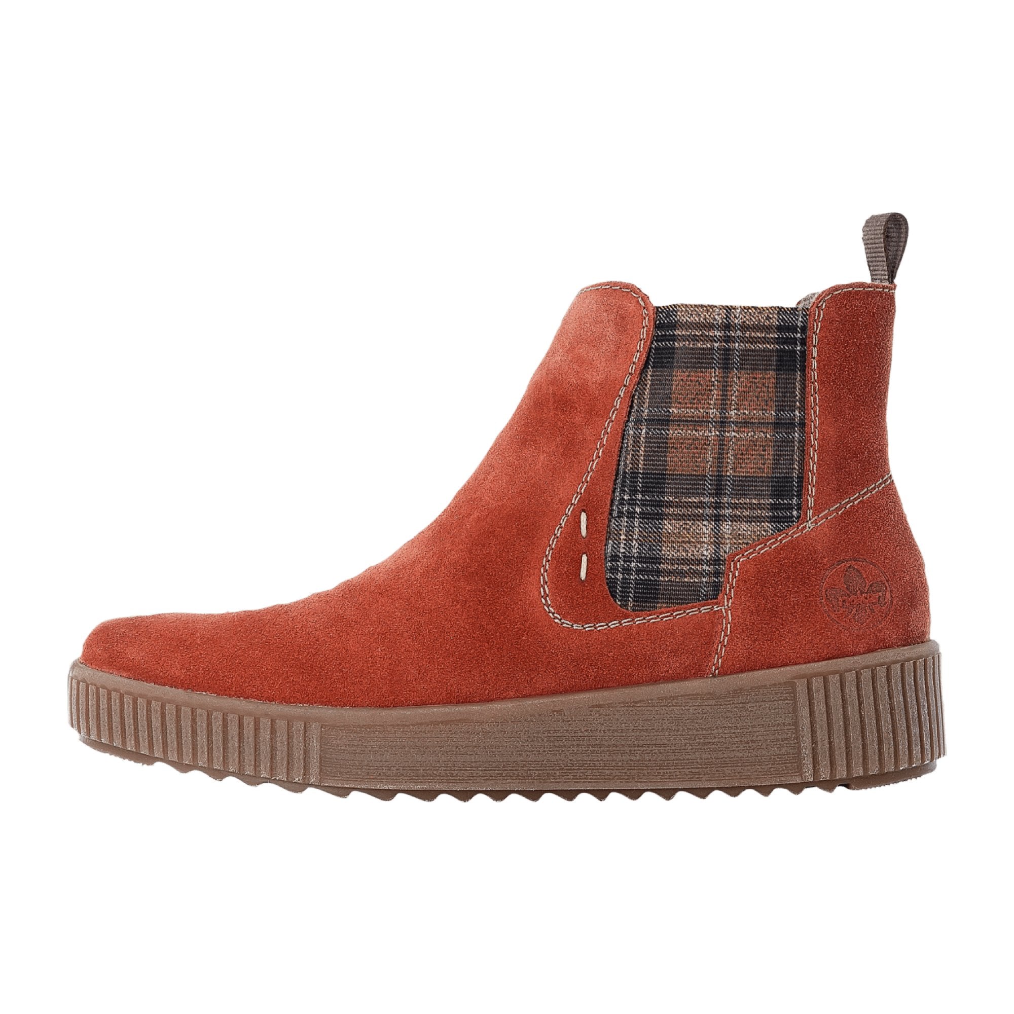 Rieker Women's Red Ankle Boots with Zip and Soft Lining for Winter Comfort