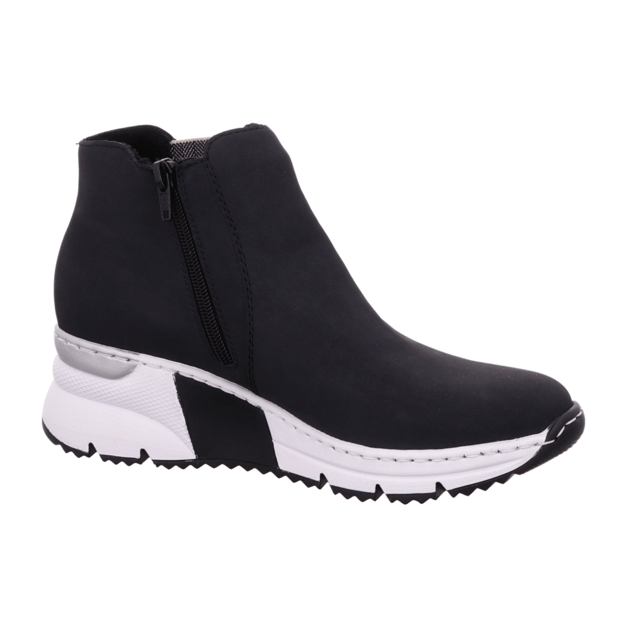 Rieker Women's Blue Ankle Boots with Zip and Faux Fur Lining for Fall/Winter