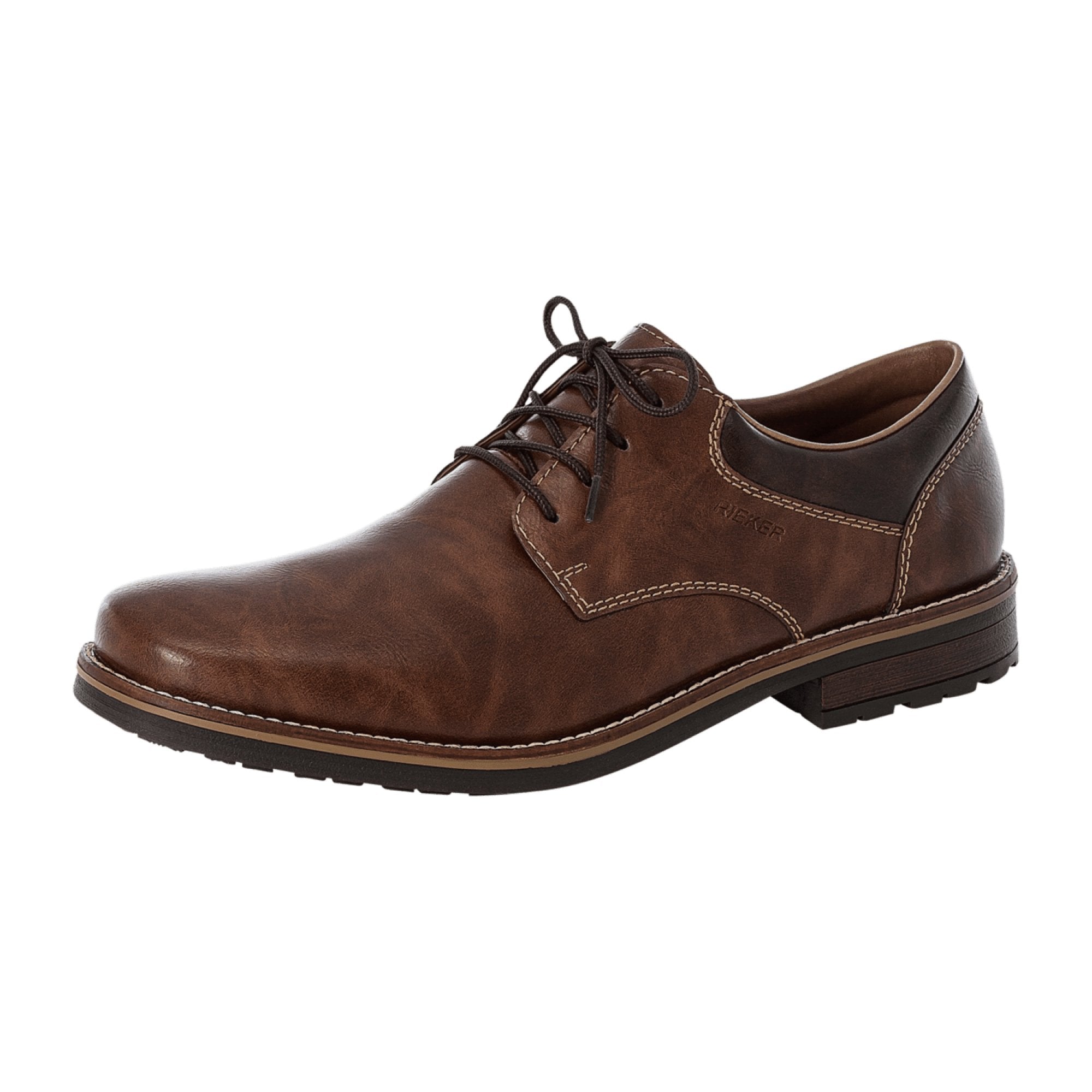 Rieker Brown Lace-Up Shoes Comfortable Synthetic Leather Casual Footwear Online