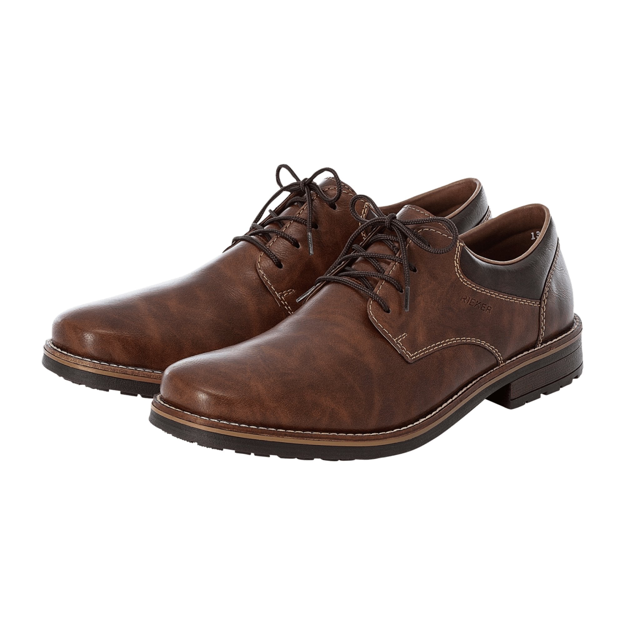 Rieker Brown Lace-Up Shoes Comfortable Synthetic Leather Casual Footwear Online - Bartel-Shop