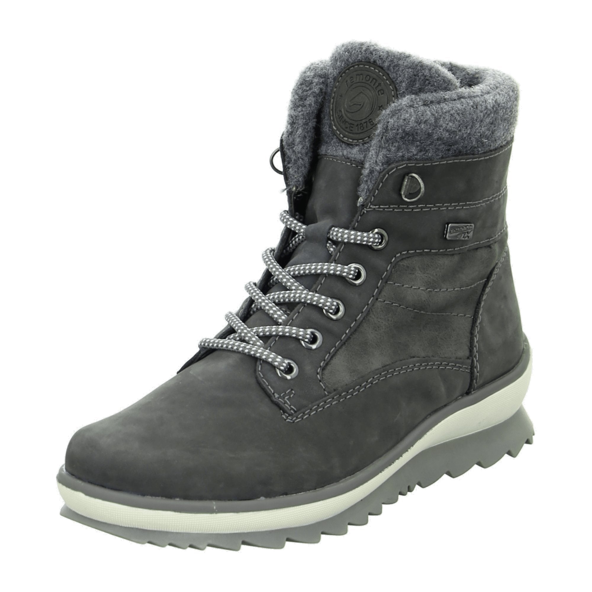 Remonte R847745 Women's Gray Winter Boots with Warm Wool Lining and TEX Membrane
