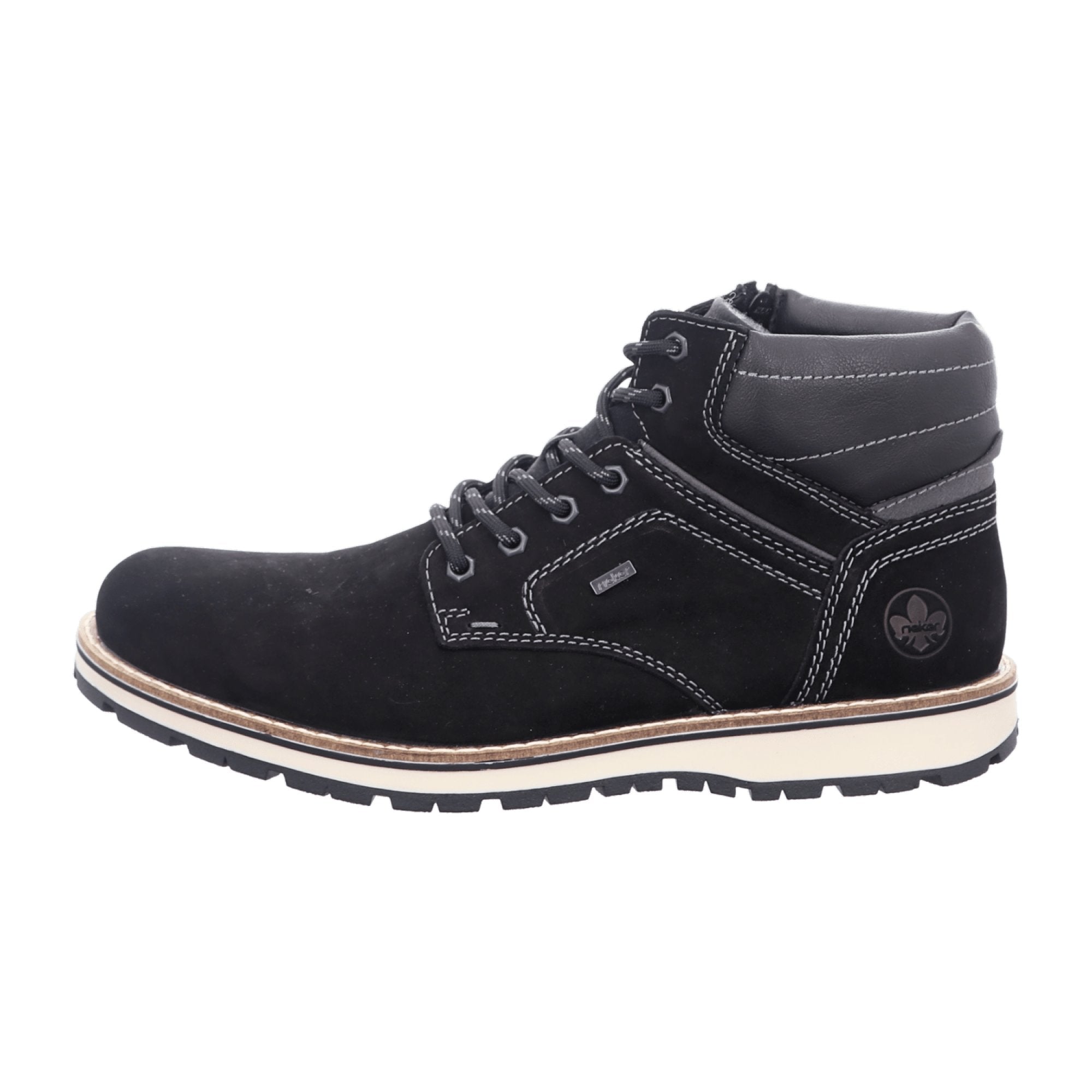 Rieker Men's Black Lace-Up Ankle Boots, Comfortable Casual Fall/Winter Shoes
