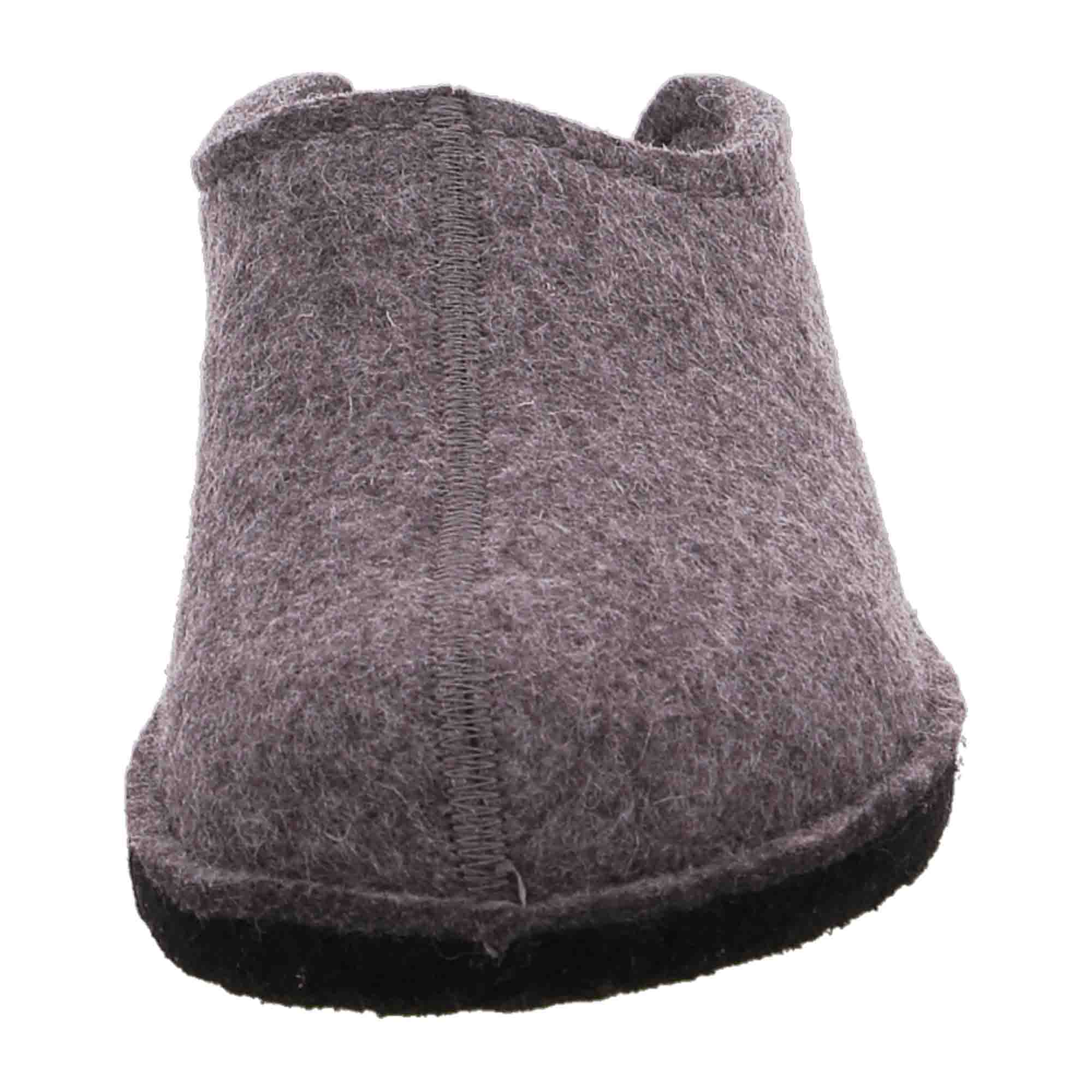 Haflinger Flair Smily Men's Slippers - Stylish Grey Wool Comfort